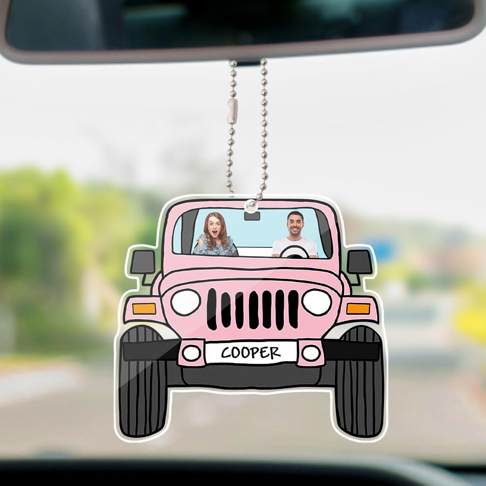 Custom Photo Car Hanging Ornament - Double Side Personalized Design