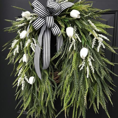 Colorful Spring Summer Wreath for Front Door Decor