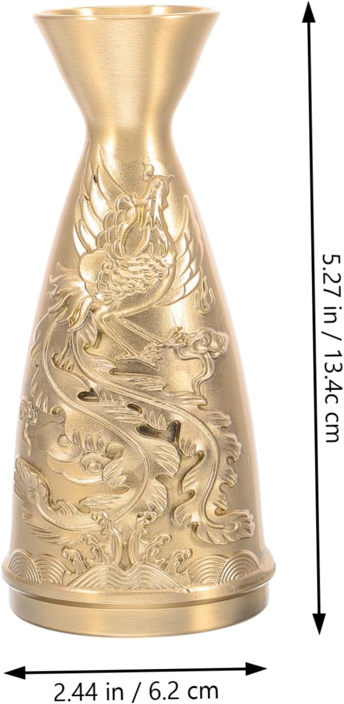 Antique Brass Wine Decanter Decorative Centerpiece for Office Living Room