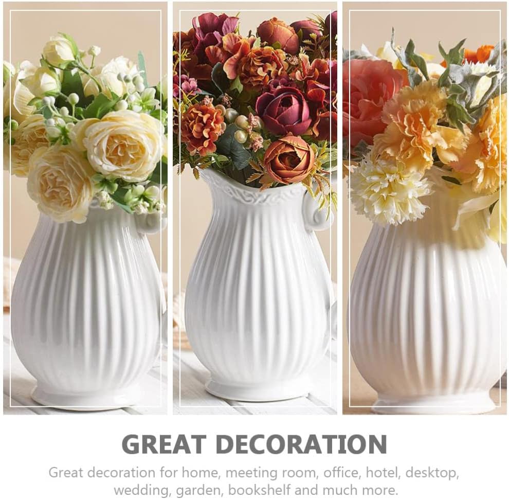 Vaguelly 8-Inch Ceramic Pitcher Vase Vintage Rustic