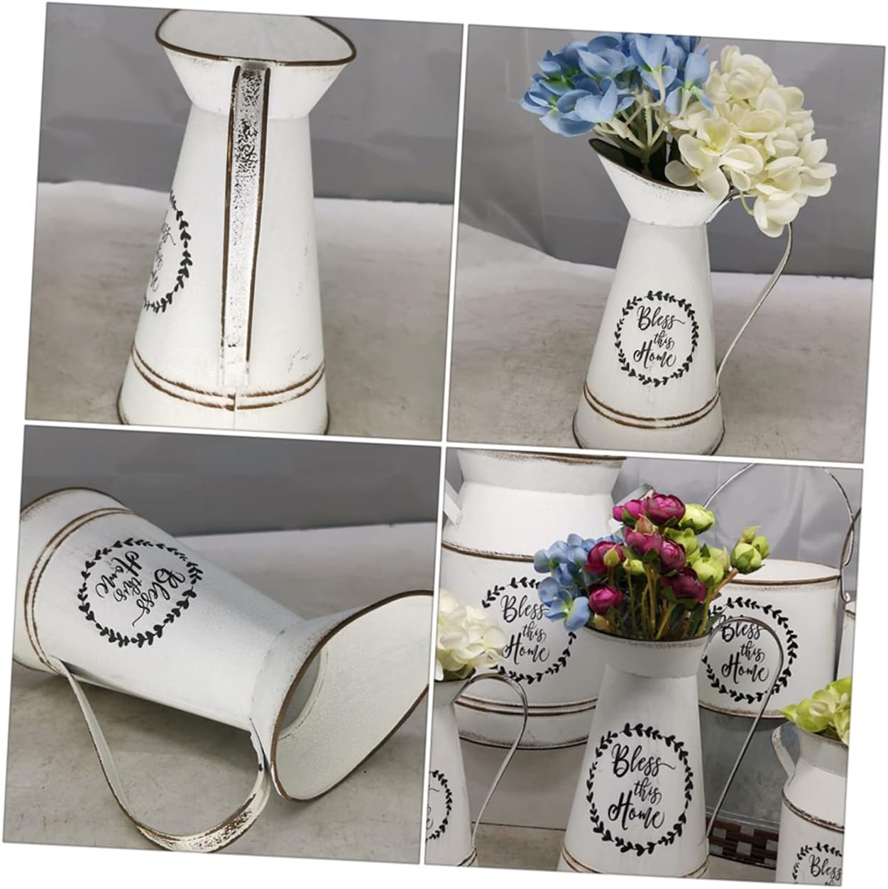 1pc Rustic Country Style Flowerpot for Home Decor Vintage White Duckbill Design