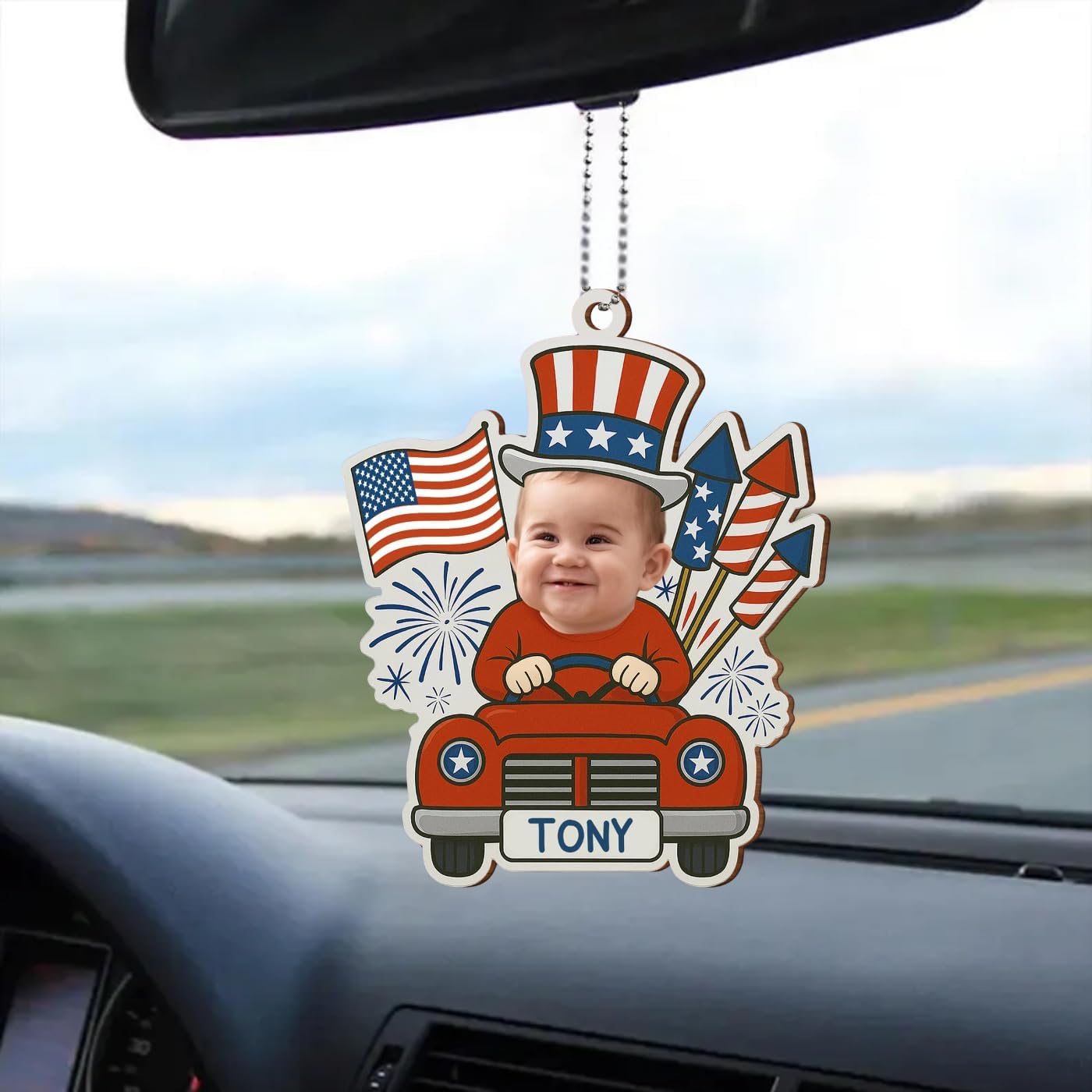 Customizable Baby 4th of July Acrylic Ornament 1