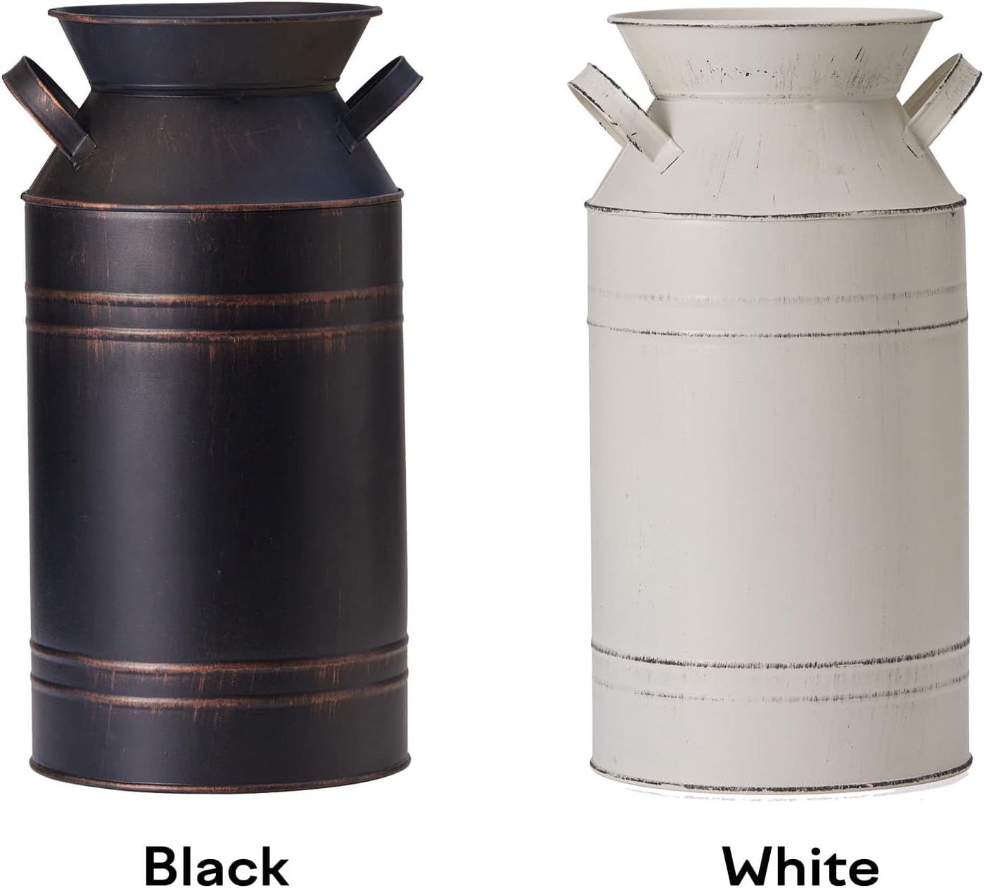 12 Inch Galvanized Metal Milk Can Vase for Home Decor