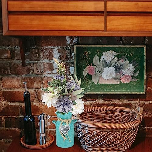 Yardwe Vintage Iron Bucket Vase for Home Decor