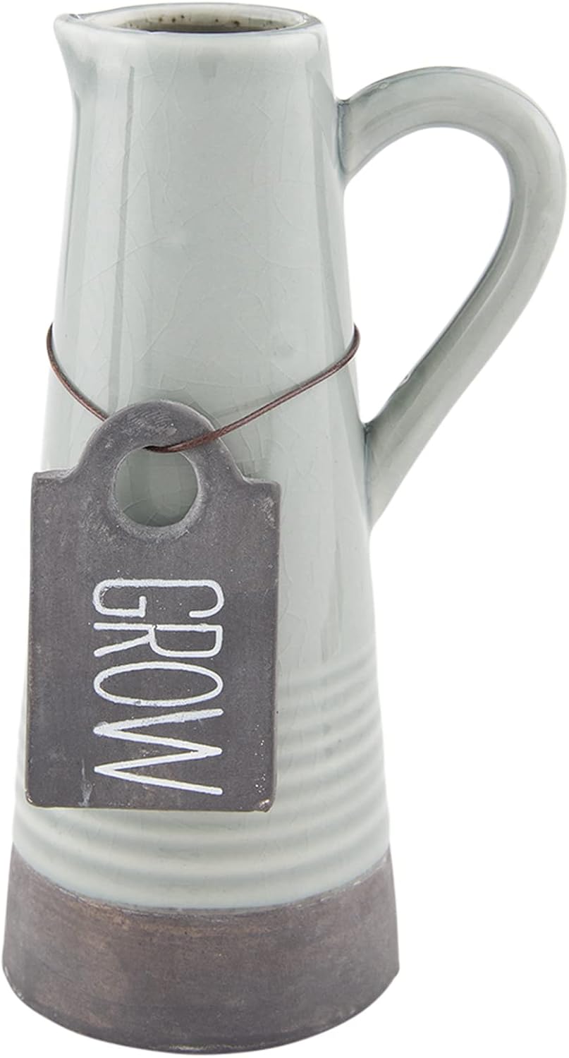 Mud Pie Crackle Glaze Vase Small Blue 7x362