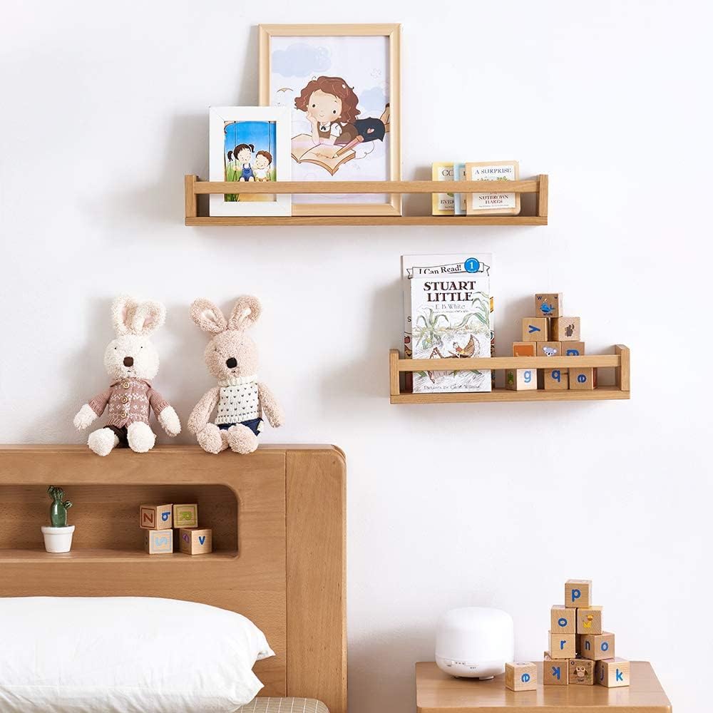 Rsuwiz 24 Inch Floating Oak Shelves for Kids
