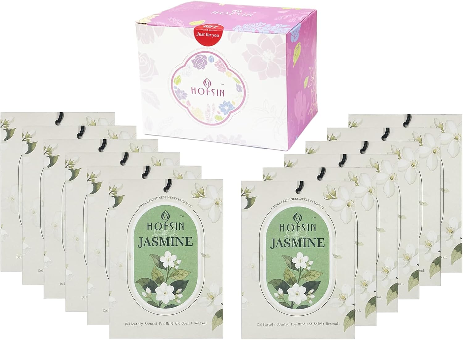 12 Pack Jasmine Scented Sachets for Drawer and Closet
