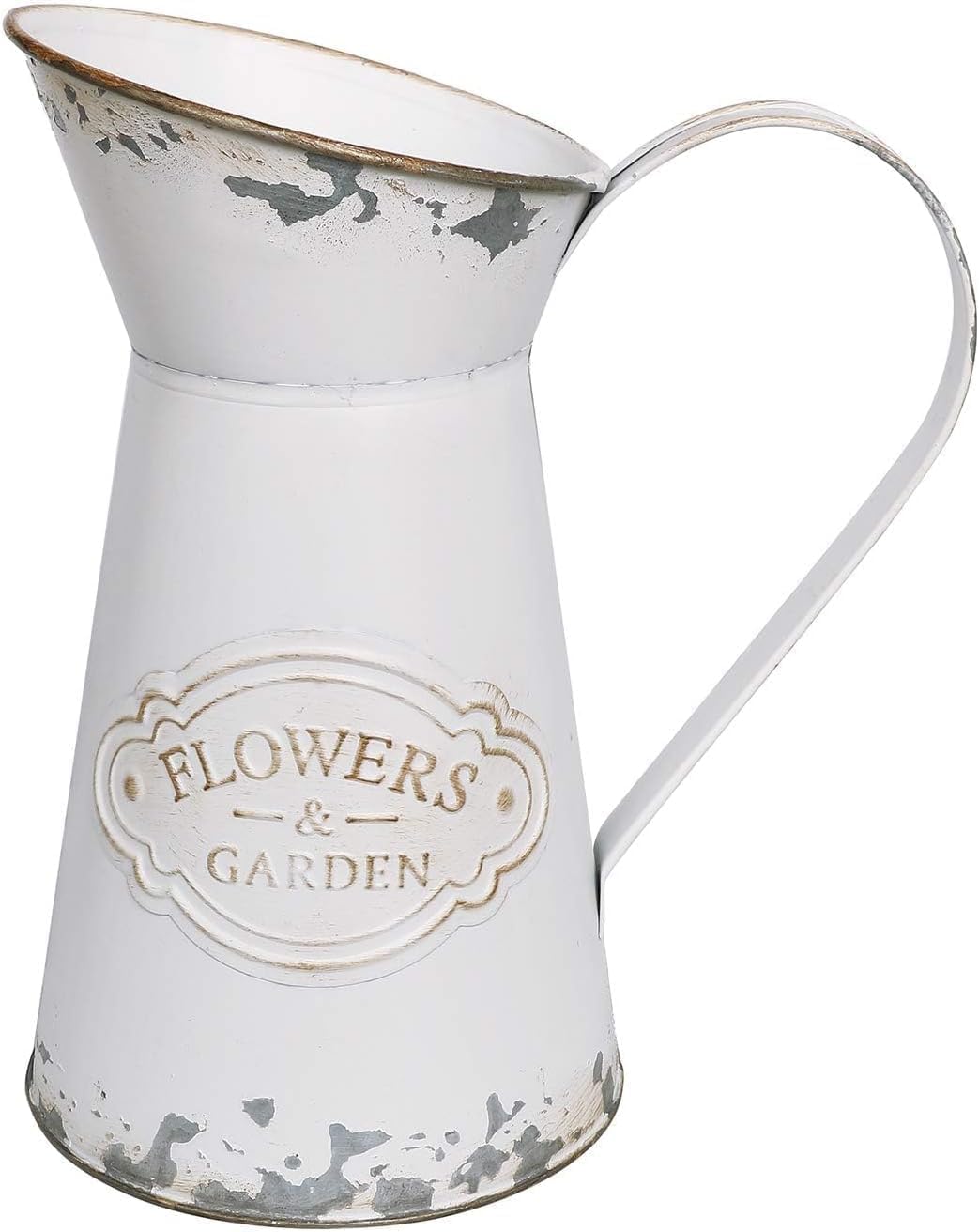 Rustic Shabby Chic Small Metal Flower Vase