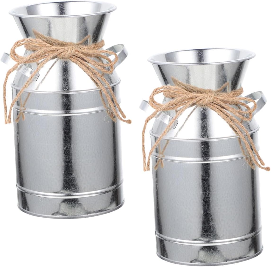 STOBAZA 2pcs Vintage Iron Flower Bucket with Twine for Home Decor and Garden