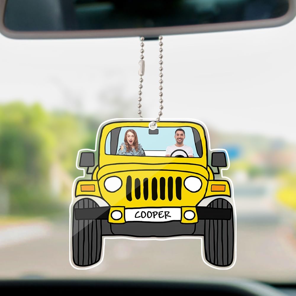 Custom Photo Car Hanging Ornament - Double Side Personalized Design