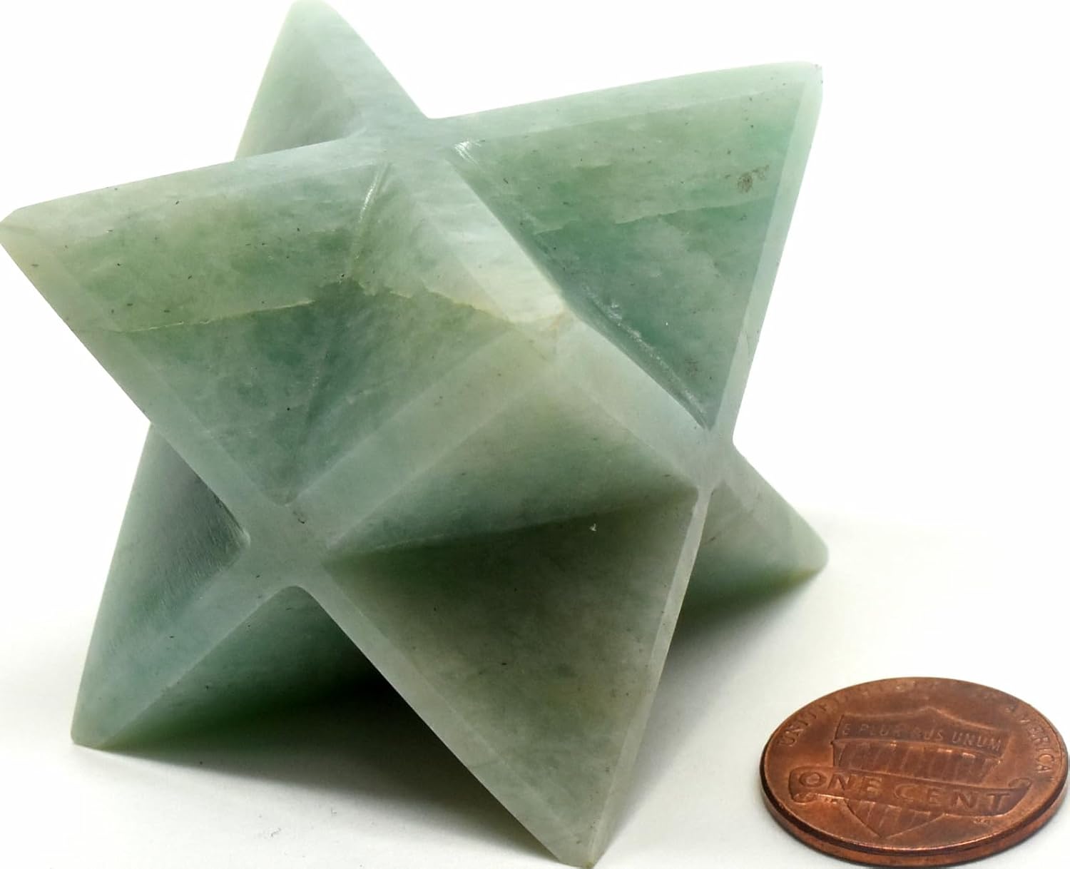 25 Inch Soft Green Teal Amazonite 8 Point Merkaba Star Crystal