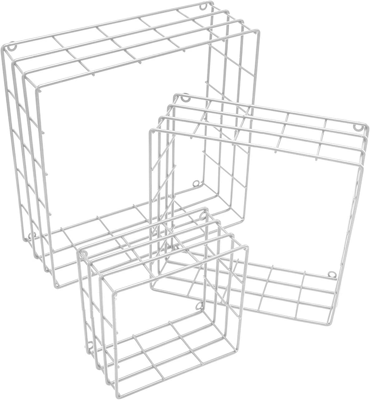 Sorbus Floating Square Shelves Set of 3 White