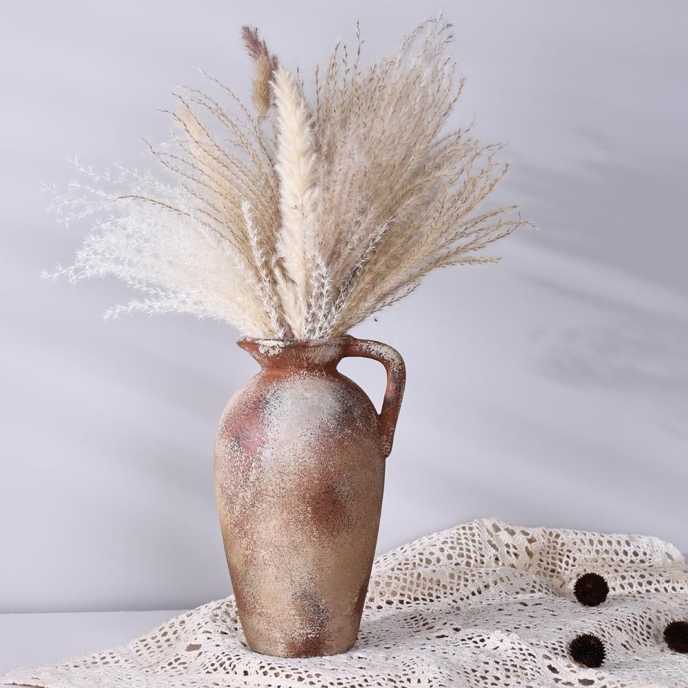 93in Rustic Terracotta Vase with Handle