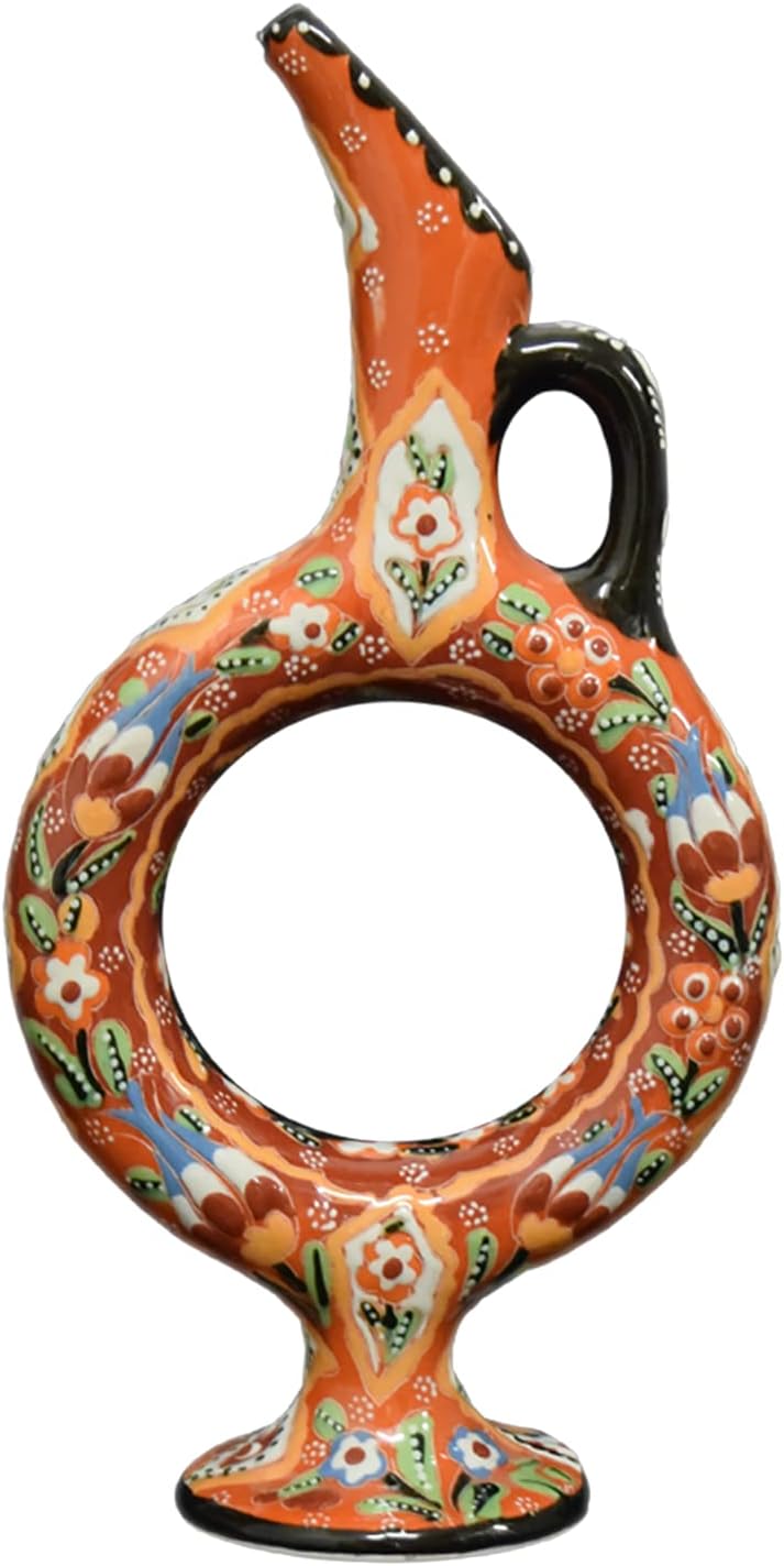 EliPOT Large Hittite Ceramic Vase Red Orange
