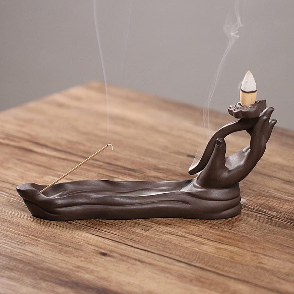 WALDOR Incense Burner Buddha Palm Handmade Holder