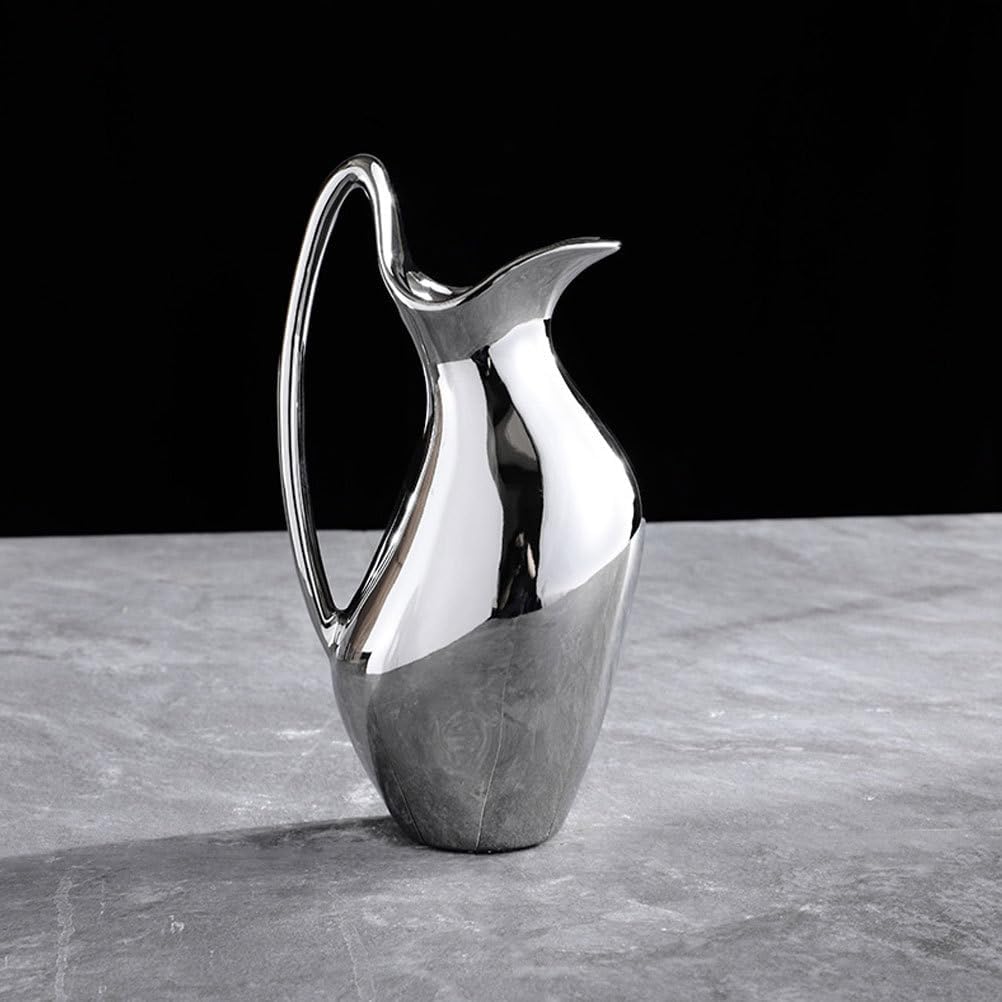 DOITOOL Farmhouse Pitcher Vase Ceramic Flower Decor for Home Office Kitchen