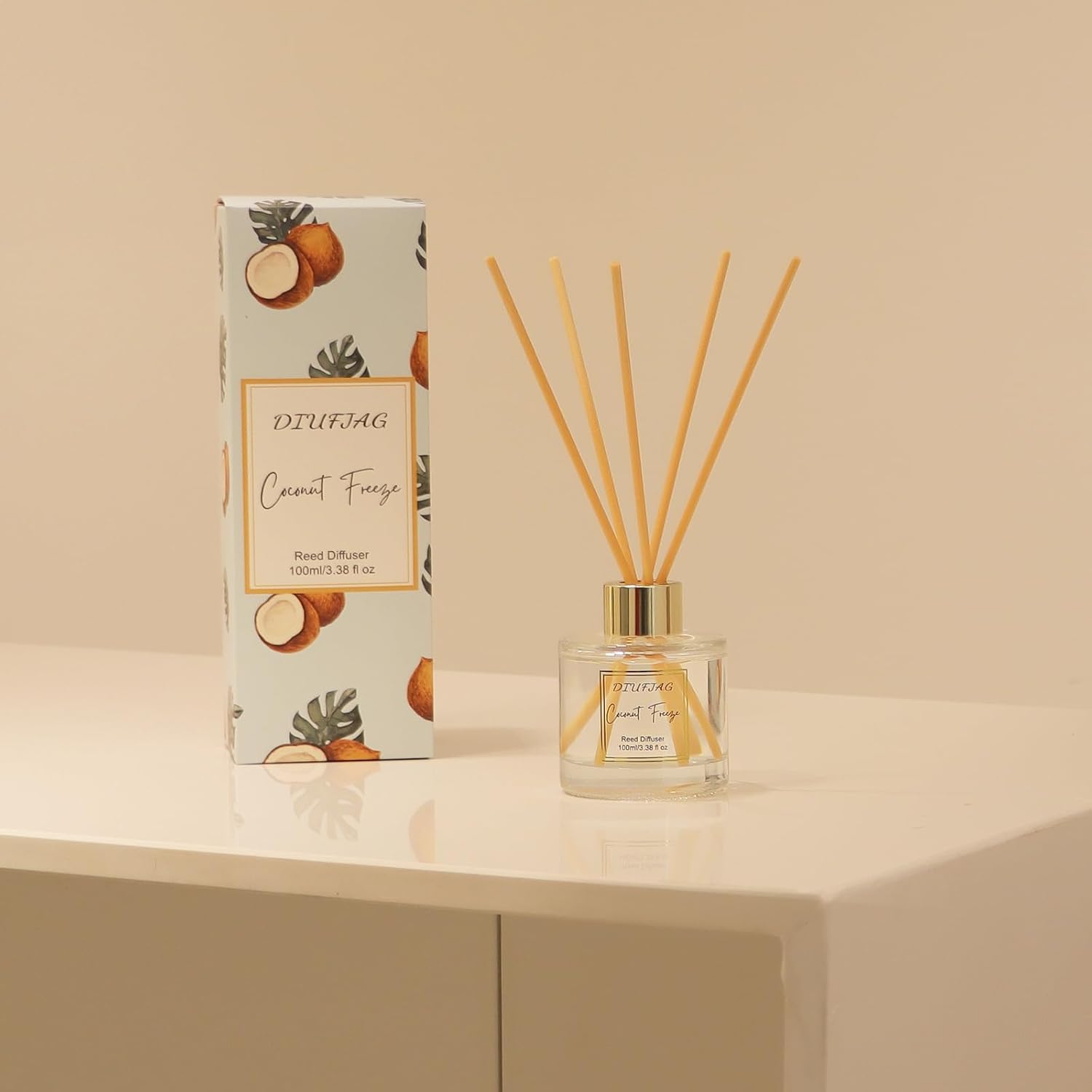 100ml Coconut Scent Diffuser with 6 Fiber Sticks
