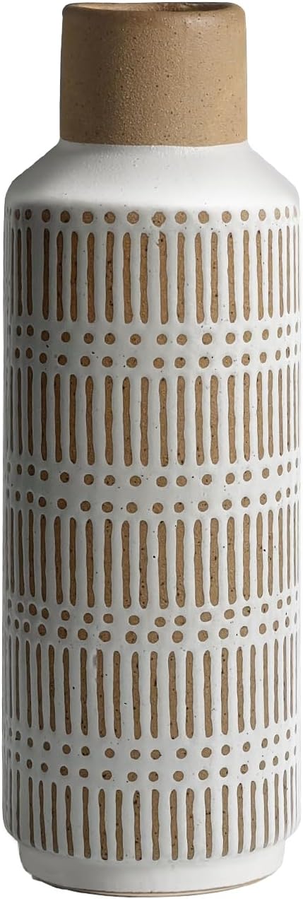 Rustic Ceramic Vase 1102 Inch Farmhouse Style Decor