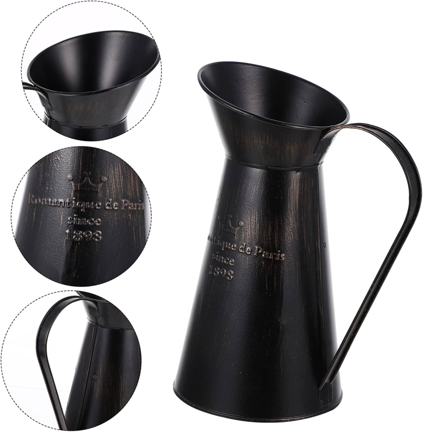 Floral Arrangement Bucket Rustic Chic Metal Vase for Home Decor