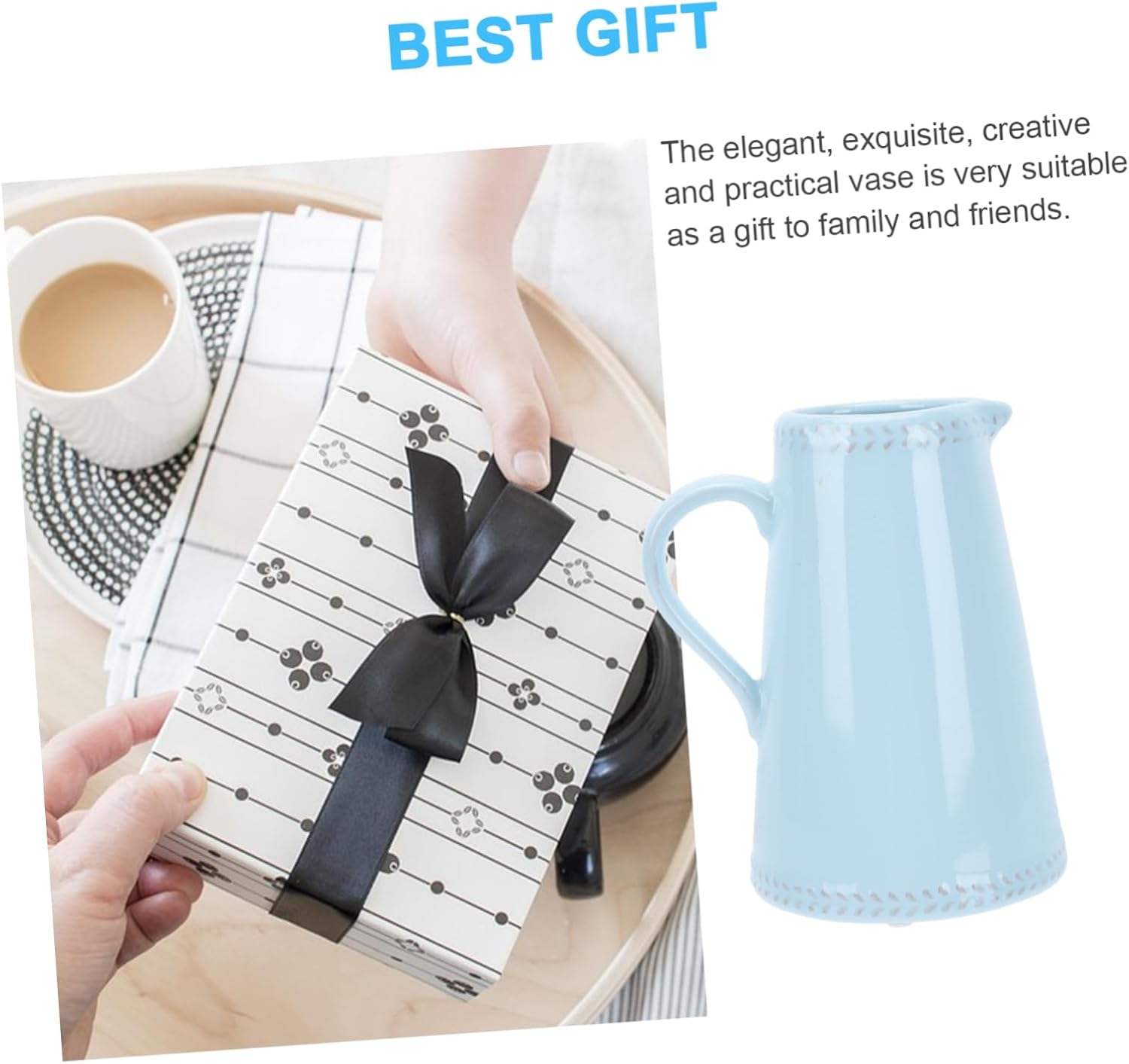Elegant Blue Flower Vase for Home Decor