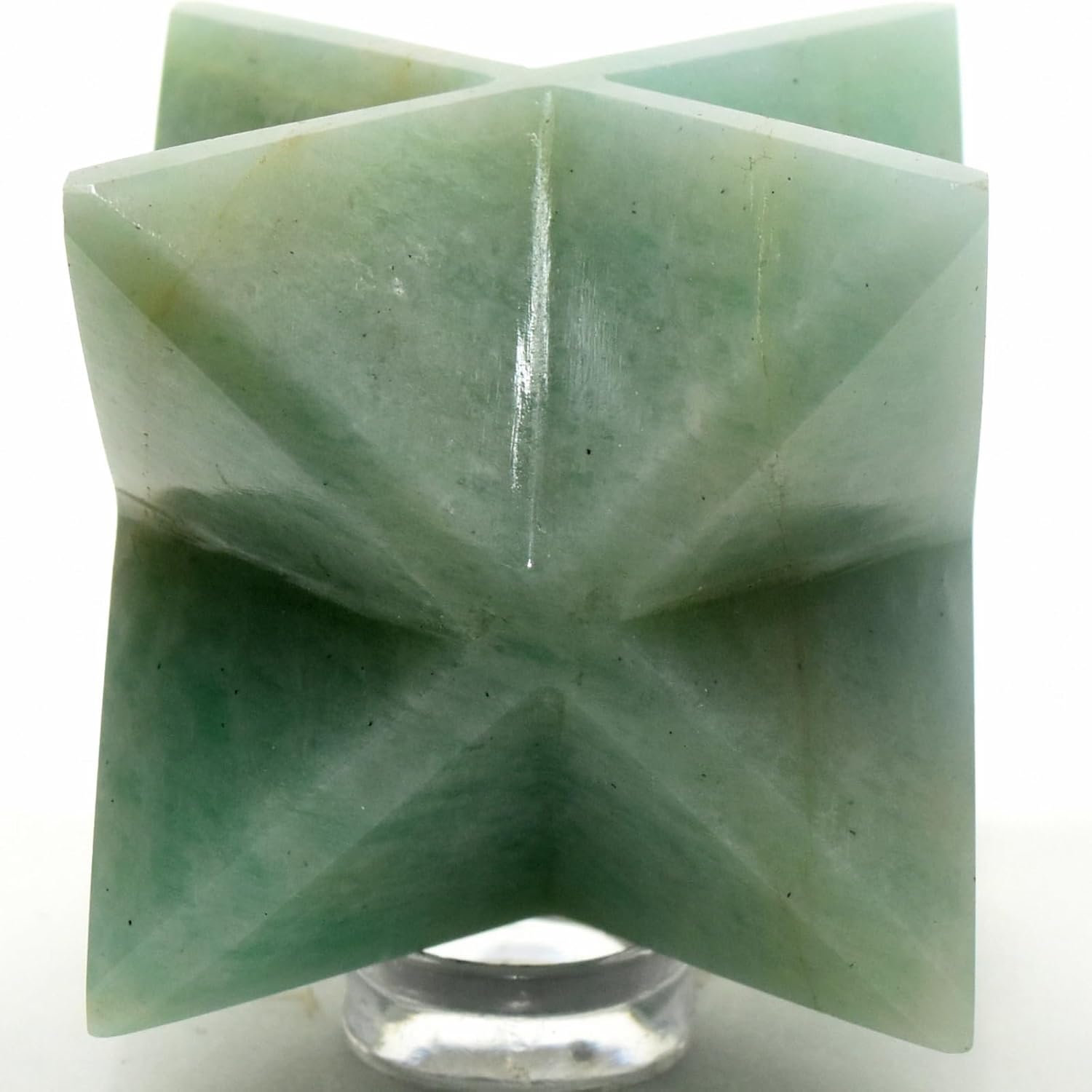 25 Inch Soft Green Teal Amazonite 8 Point Merkaba Star Crystal