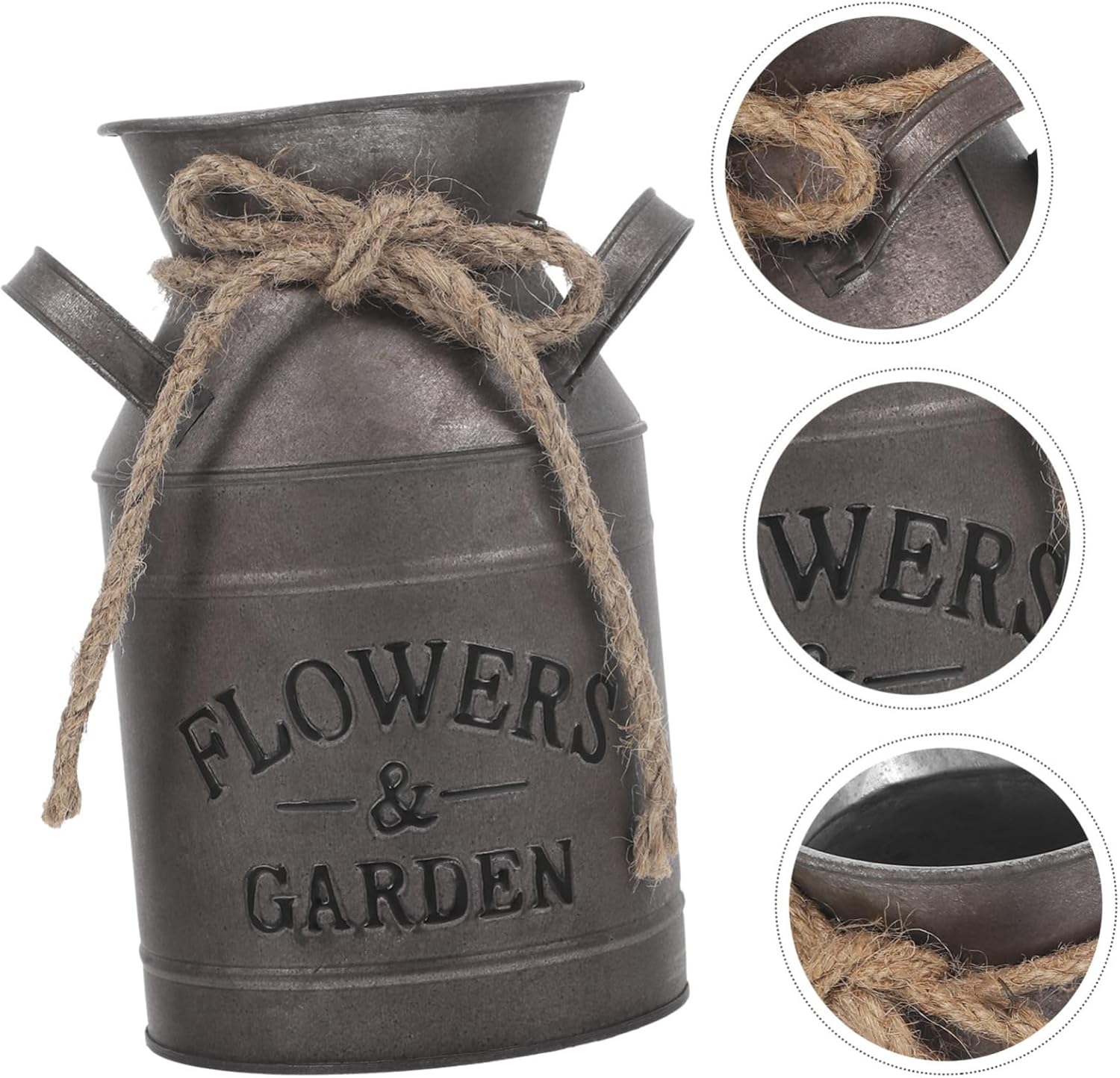 STOBAZA Vintage Flower Vase Rustic Bucket Planter Decorative Jug for Home Office