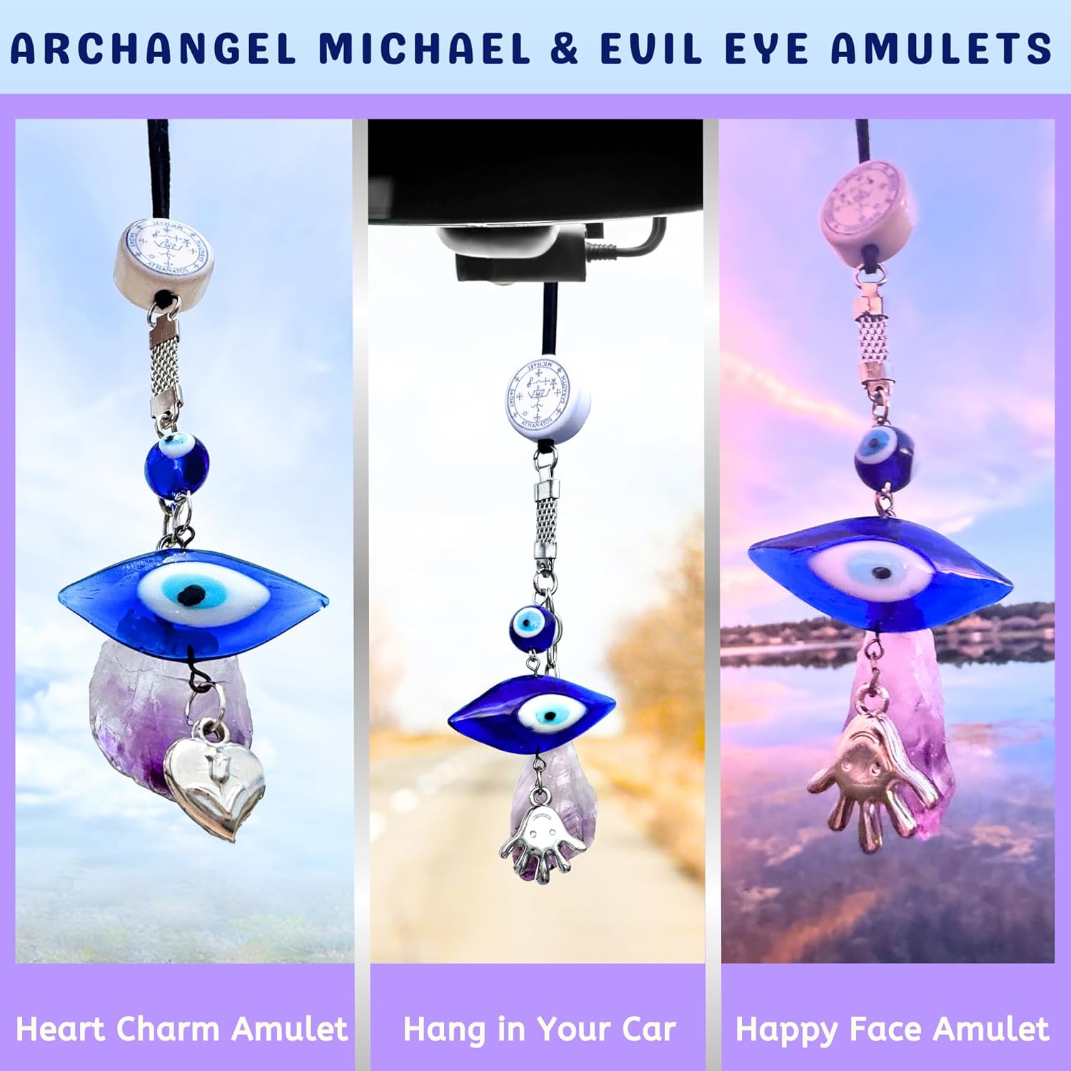 Archangel Michael Amulet Evil Eye Car Charm