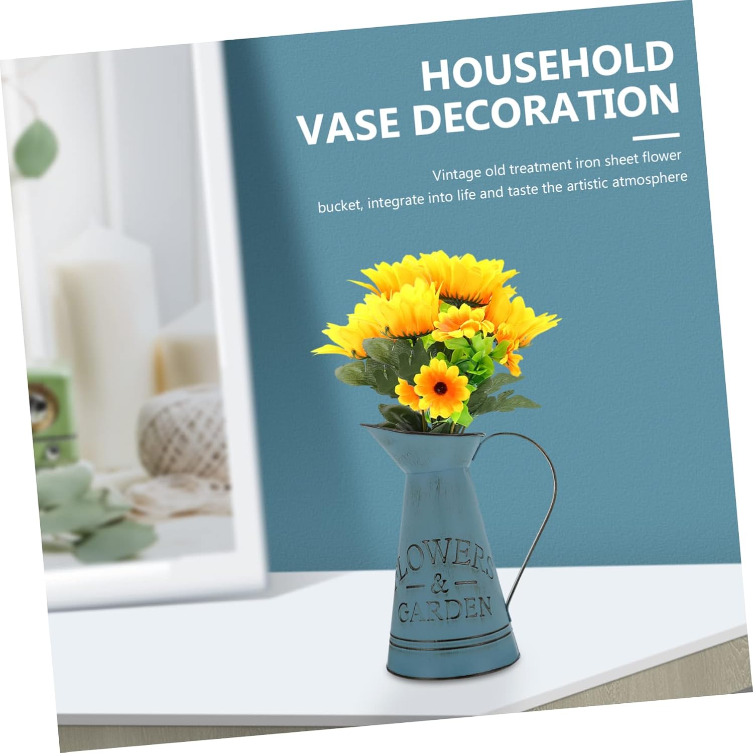 STOBAZA Antique Iron Flower Arranging Pot Decorative Vase for Dried Flowers