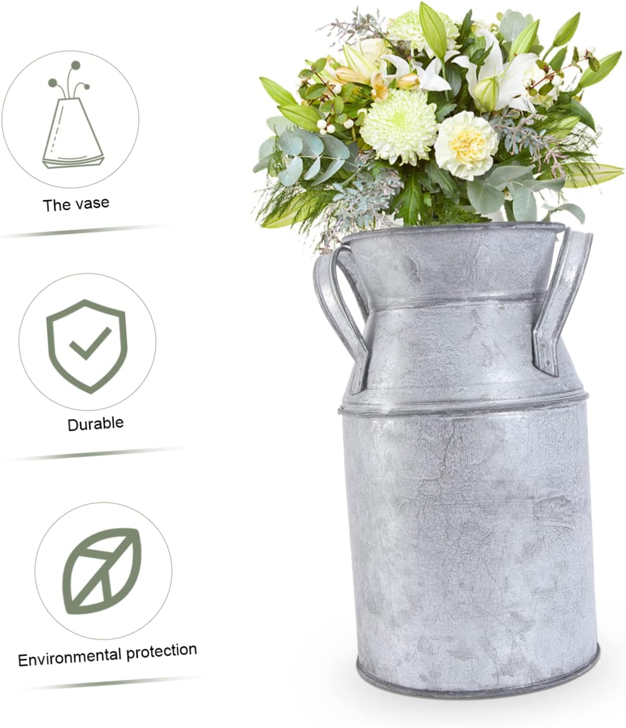 Vintage Iron Sheet Flower Vase Stylish Home Decor