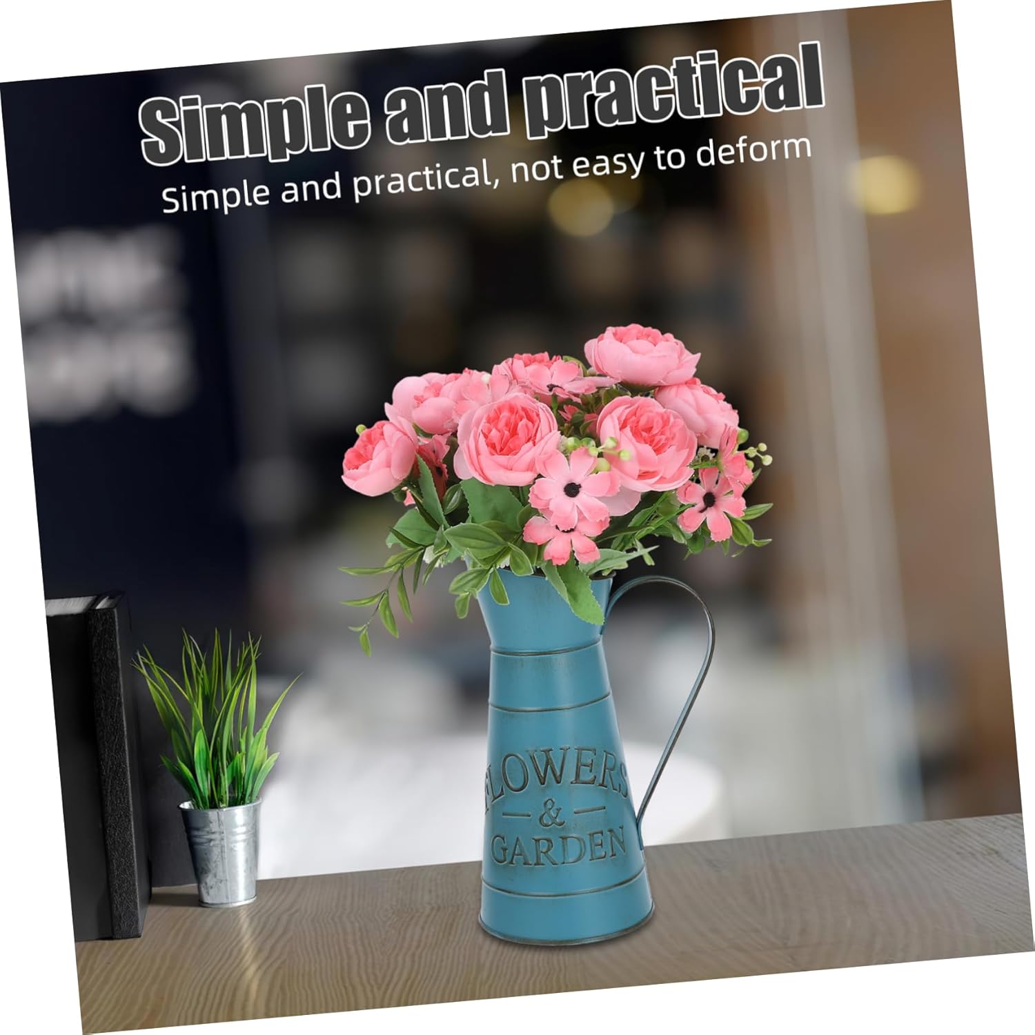 Retro Kettle Vase Flower Decor Ornament
