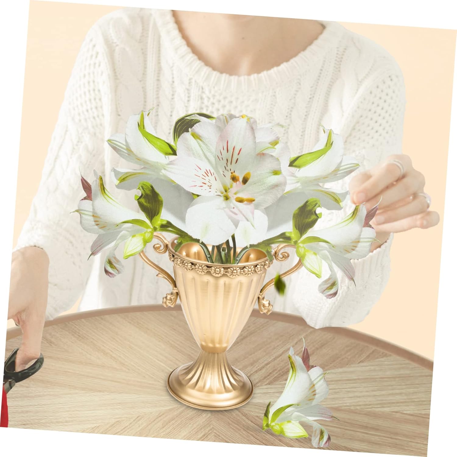 Vintage Iron Flower Pot Retro Vase for Home Decor