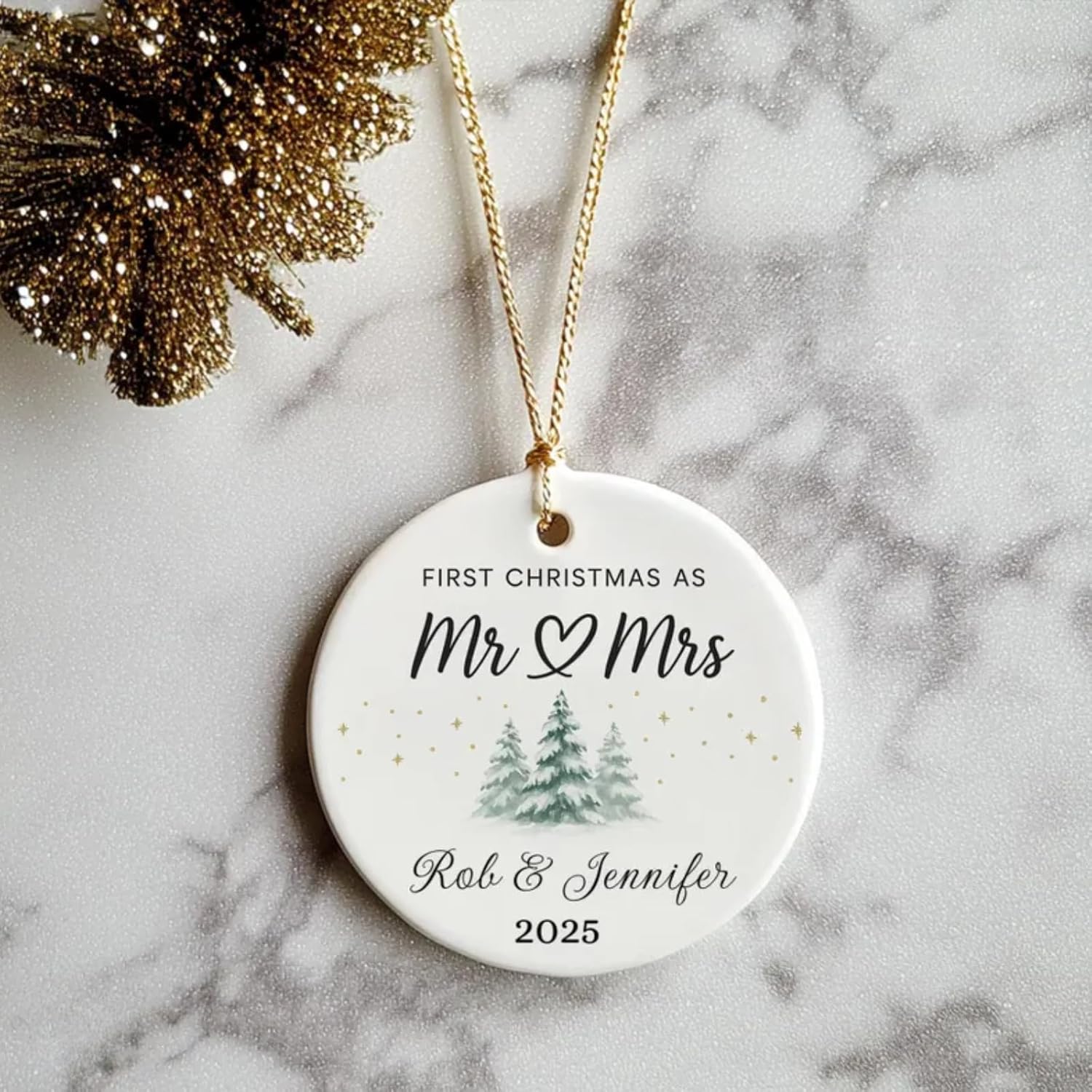 First Christmas as Mr Mrs Ornament 2025