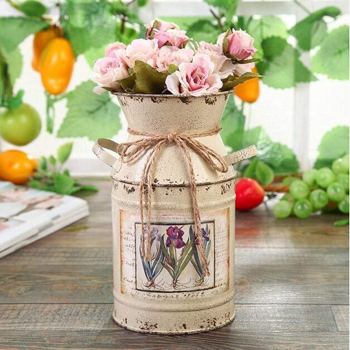 Shabby Metal Flower Vase for Home Decor Wedding Party