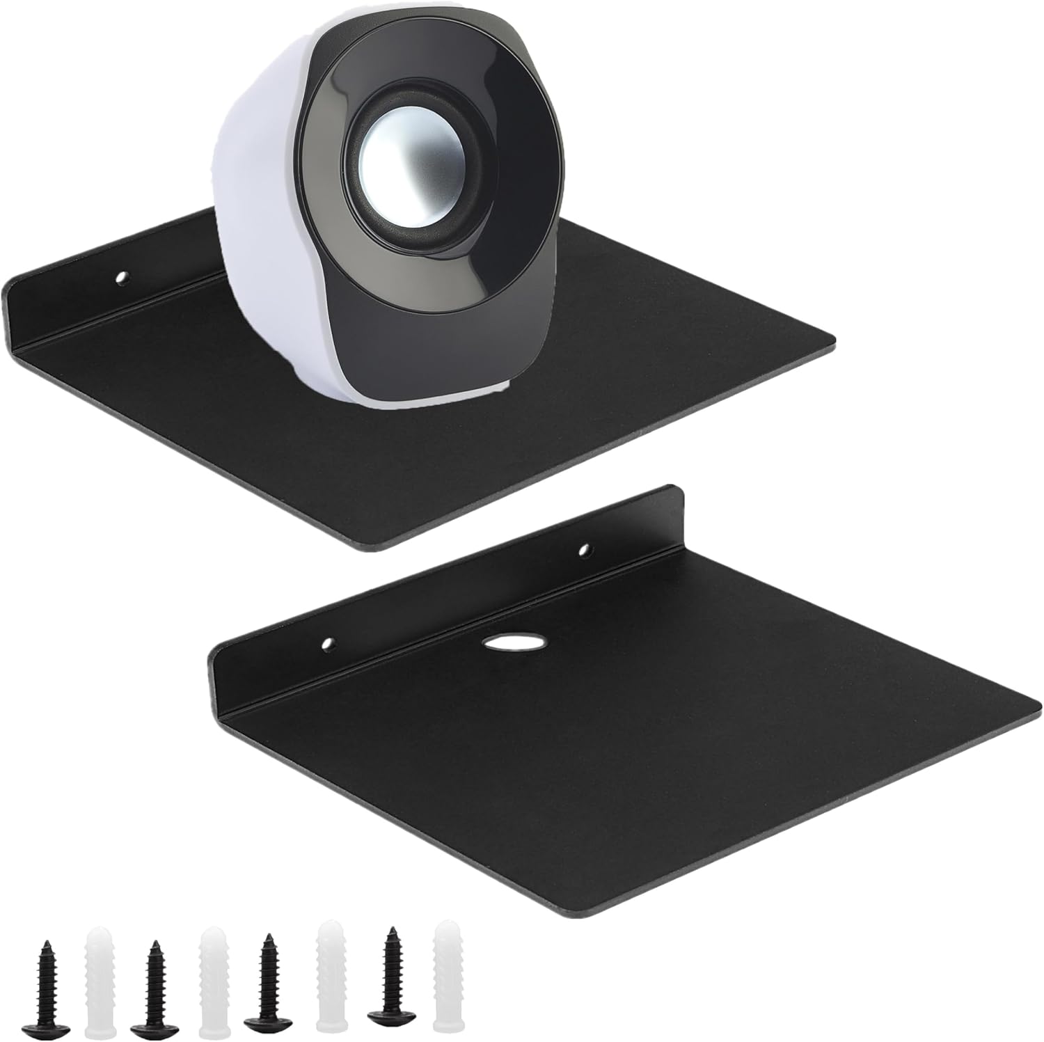 NUTNAPH 5 Inch Metal Floating Shelves 2pcs Black