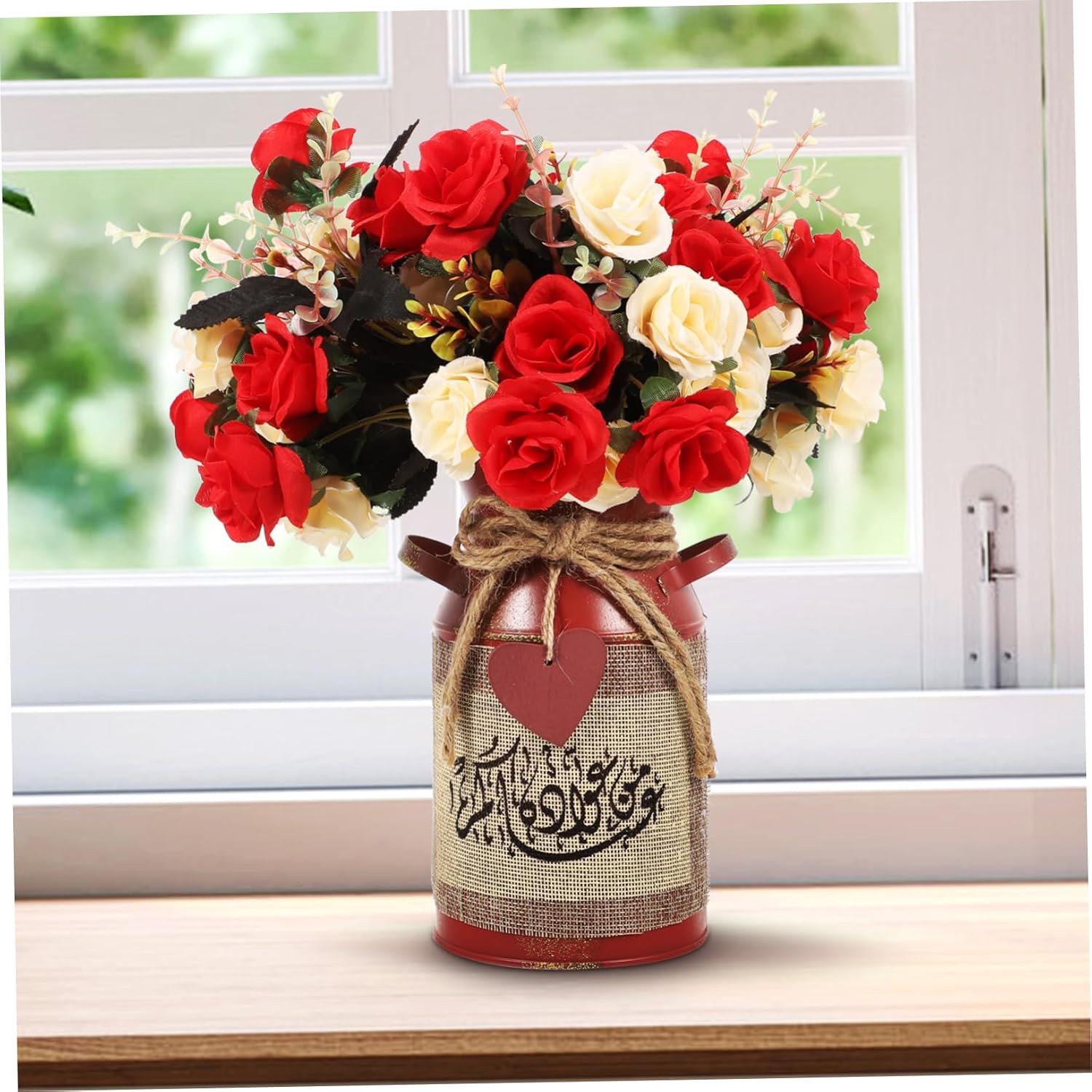 Rustic Vintage Iron Flower Bucket Pot Dried Flower Container