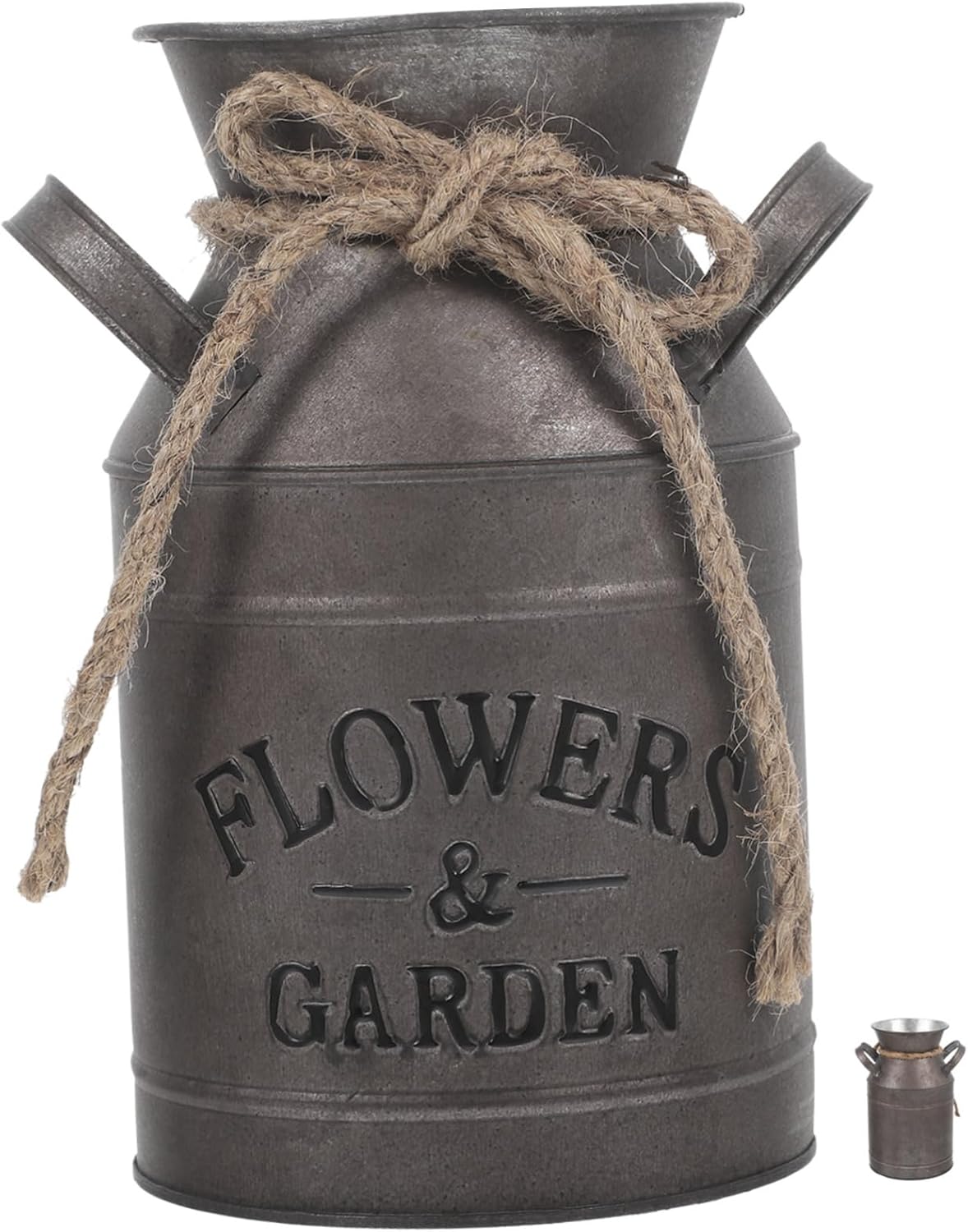 STOBAZA Vintage Flower Vase Rustic Bucket Planter Decorative Jug for Home Office