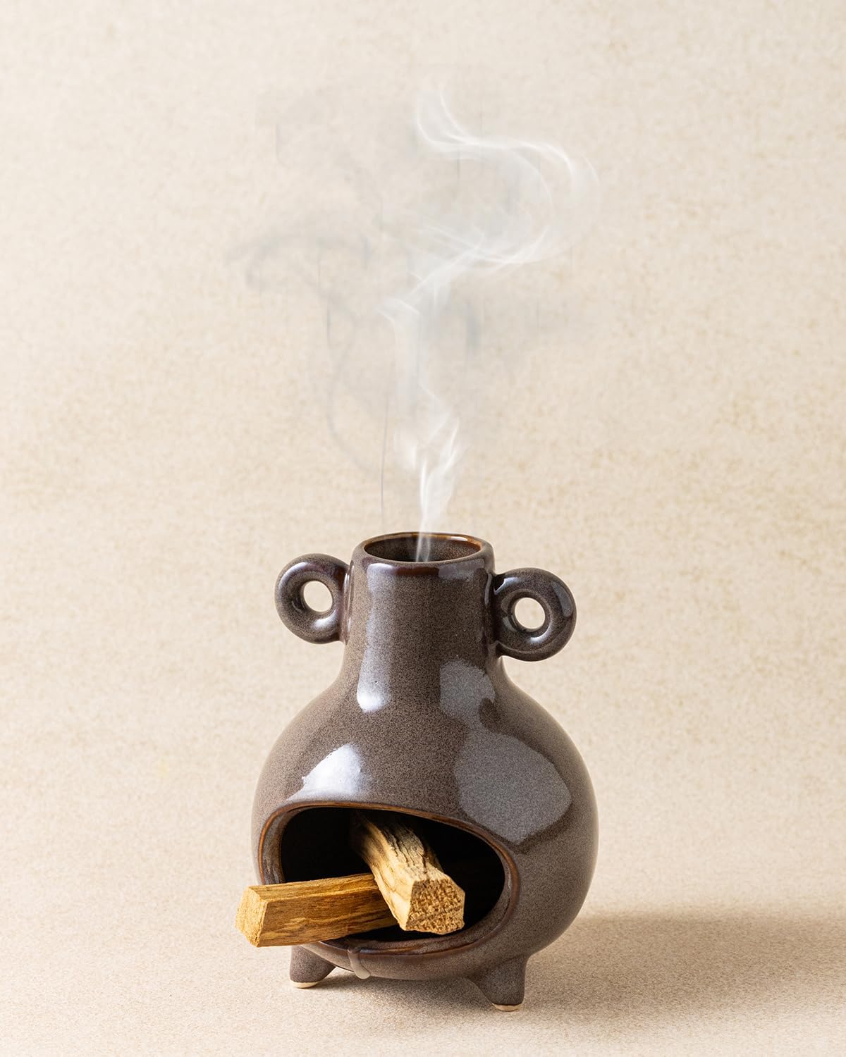KOKUNKA Ceramic Palo Santo Holder Brown