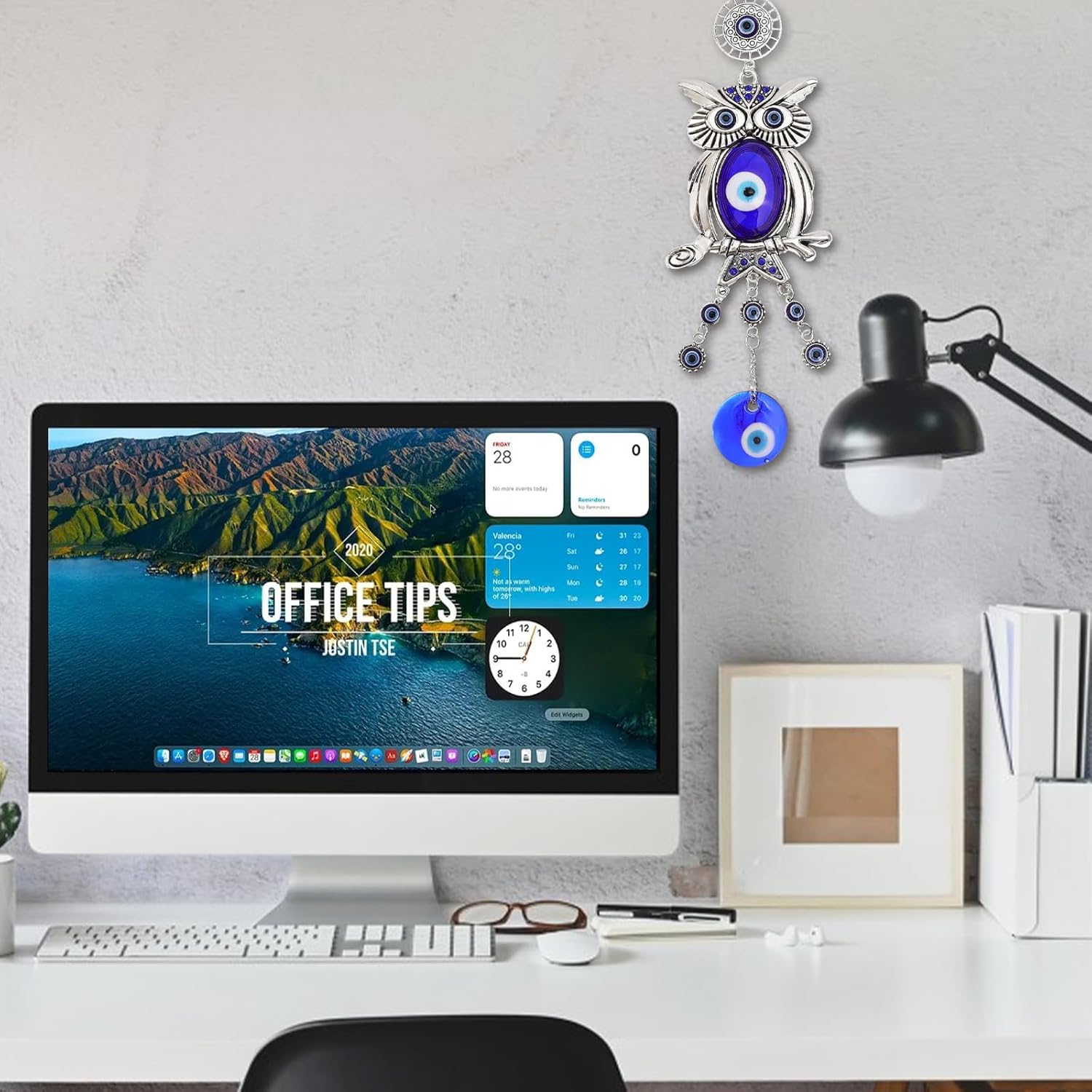 Evil Eye Owl Pendant Decor for Car Home Office