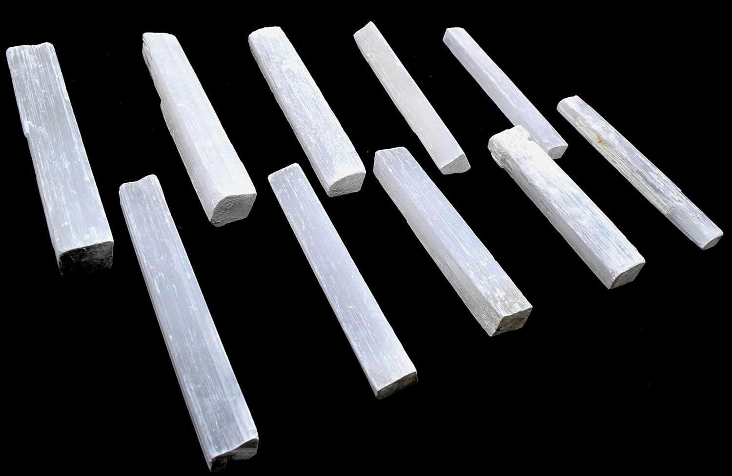 HQRP 5 Inch White Selenite Sticks 20PCS Natural Decor Stones