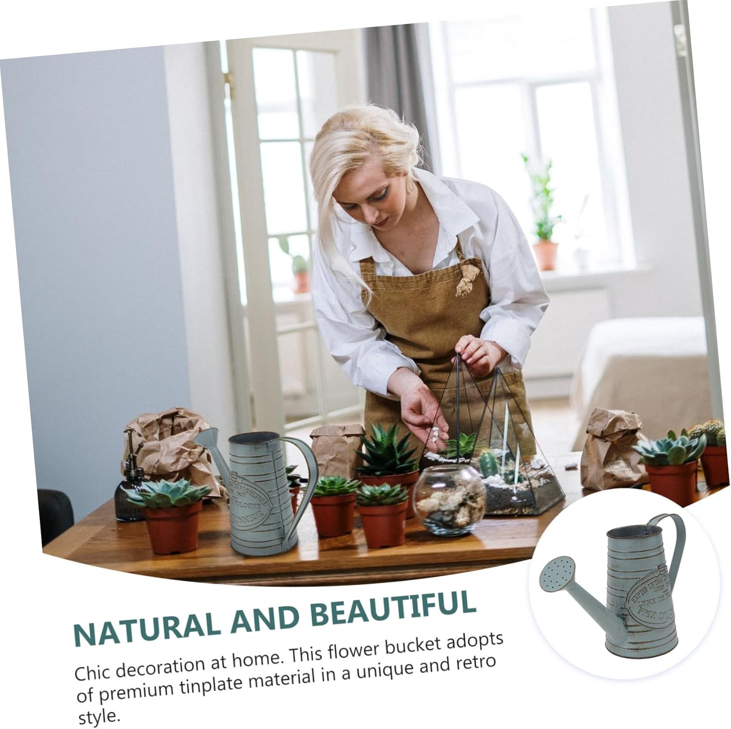 Vintage Style Iron Flower Vase for Dried Flowers