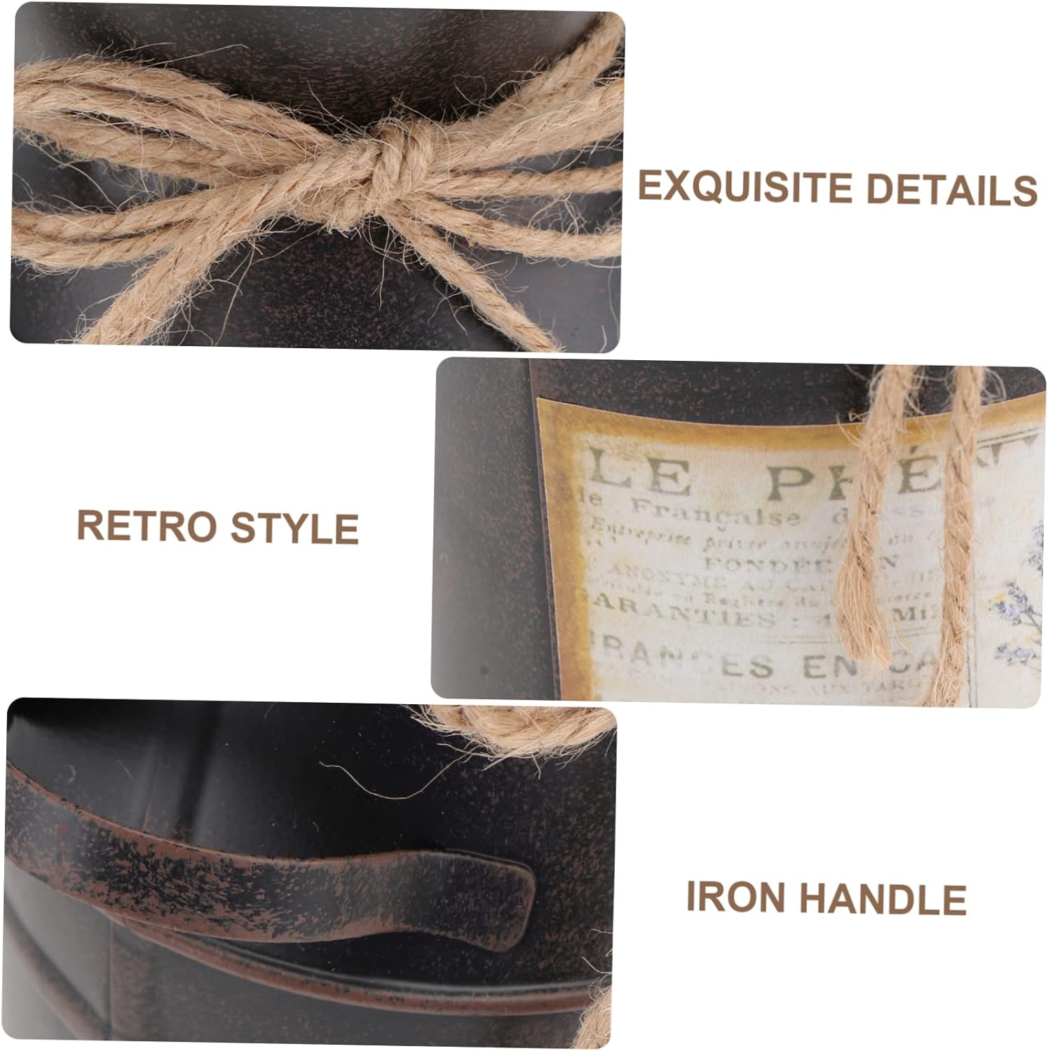 STOBAZA Vintage Style Iron Wall Decor Vase