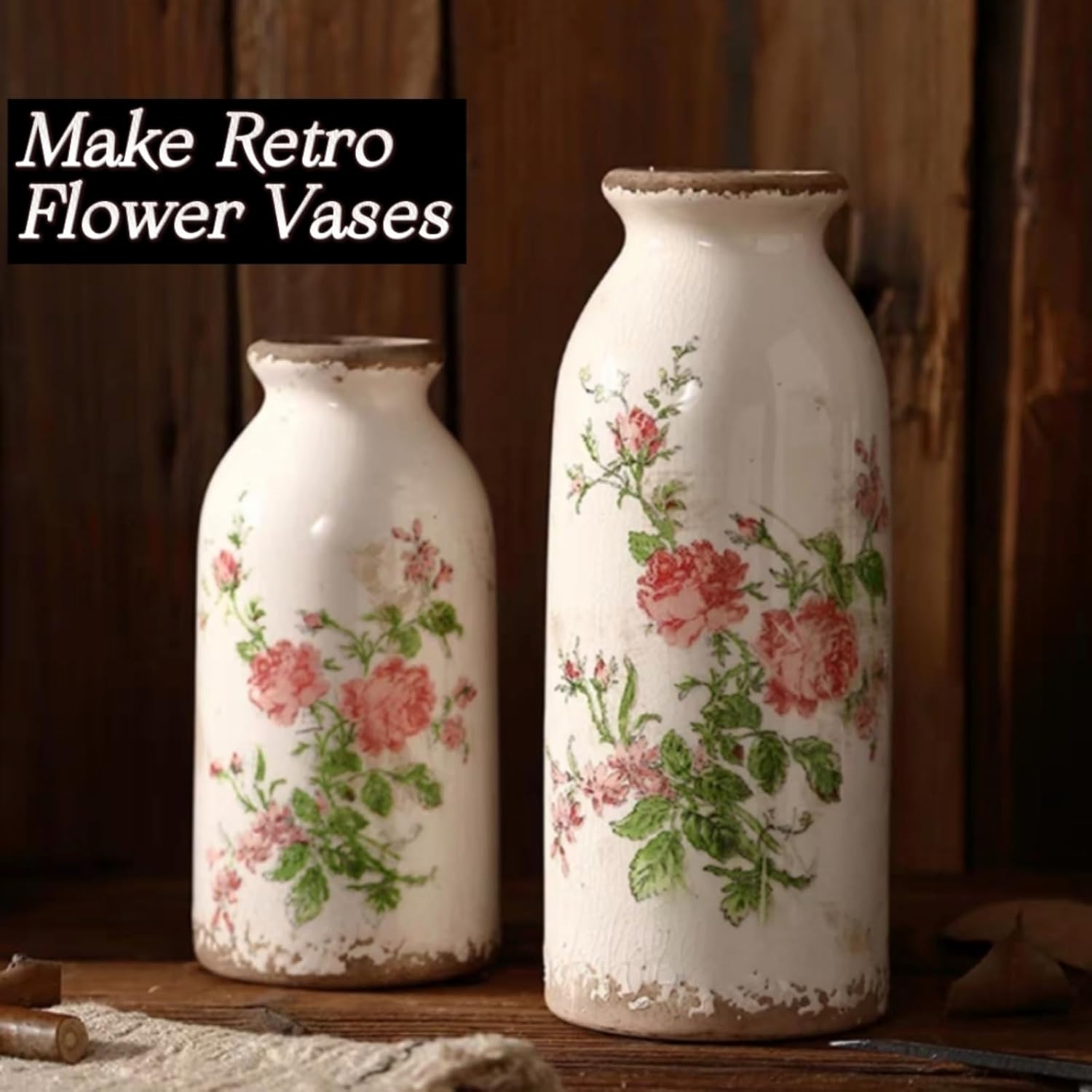 Ceramic Rustic Farmhouse Vase 6 Inches