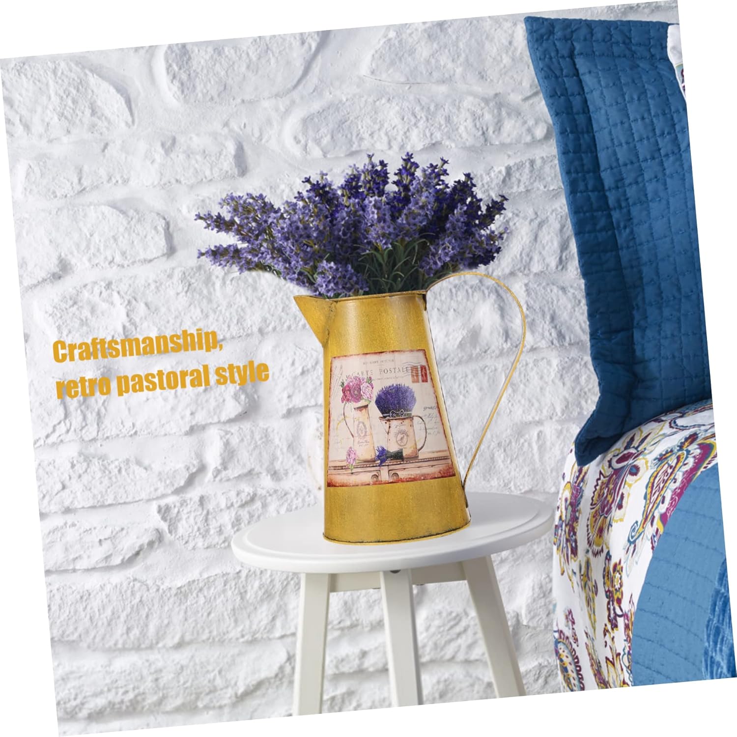 Vintage Wrought Iron Flower Arrangement Bucket Decorative Vase for Home Garden and Wedding Centerpieces