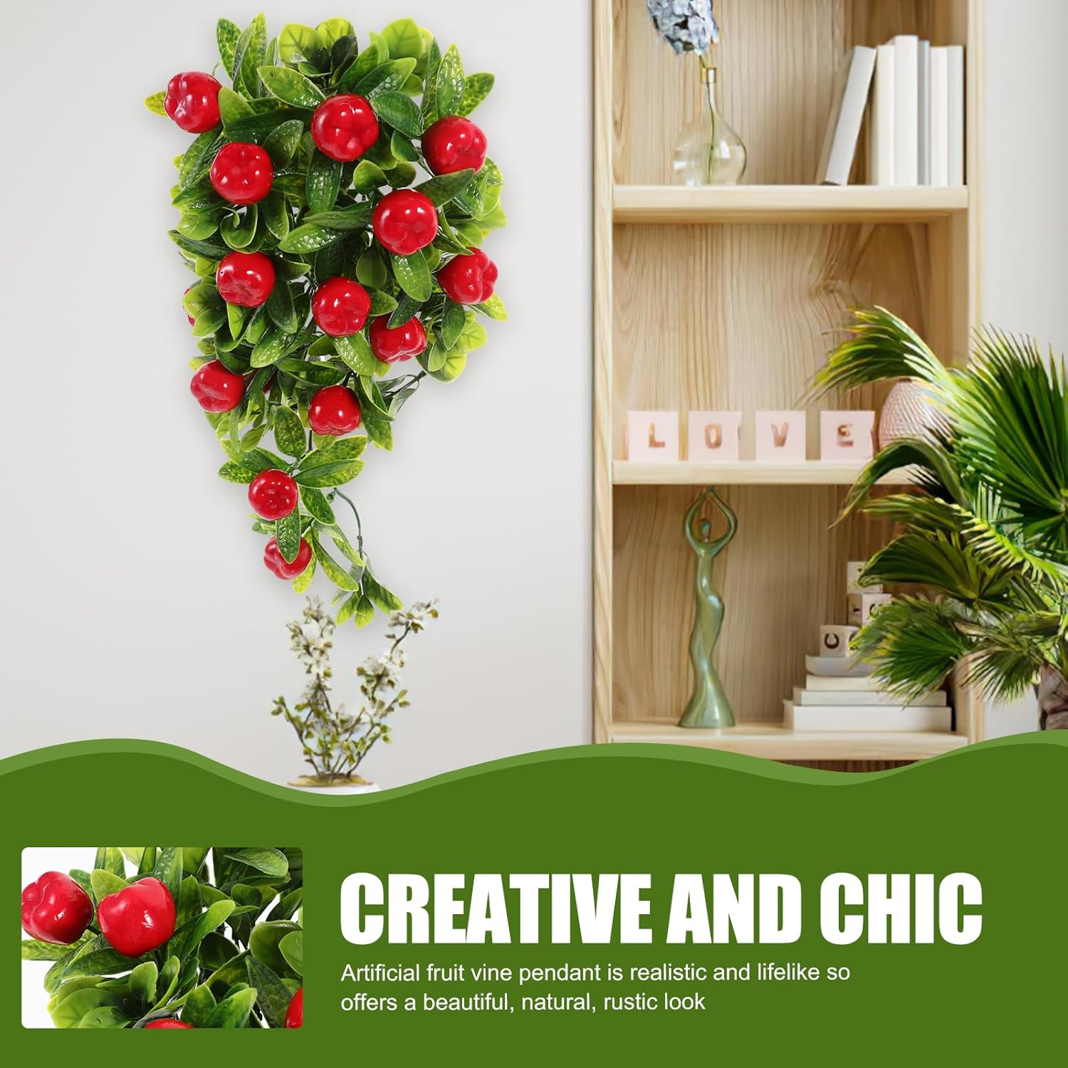 SEWACC Artificial Lemon Teardrop Wreath for Home Decor