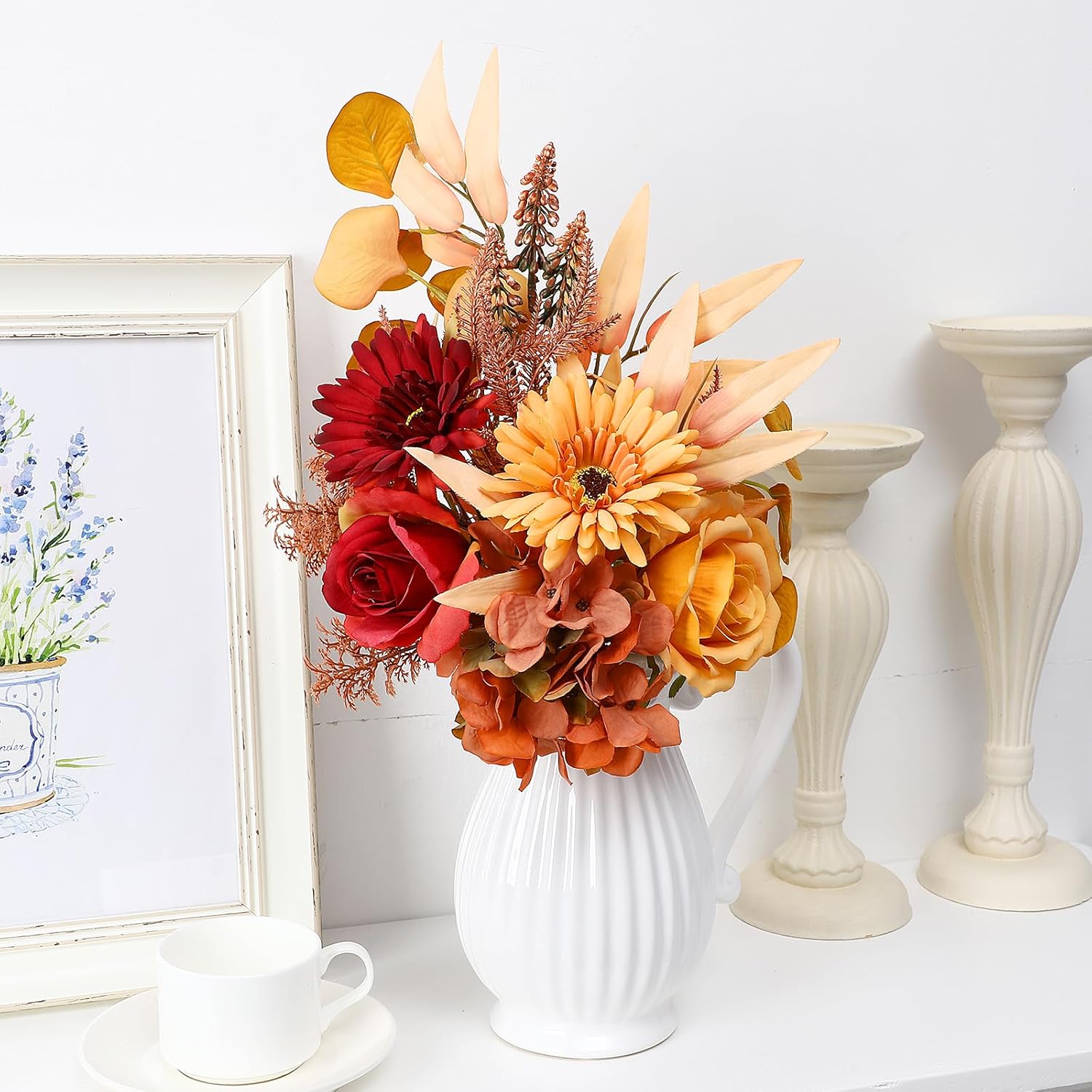 Vaguelly 8-Inch Ceramic Pitcher Vase Vintage Rustic