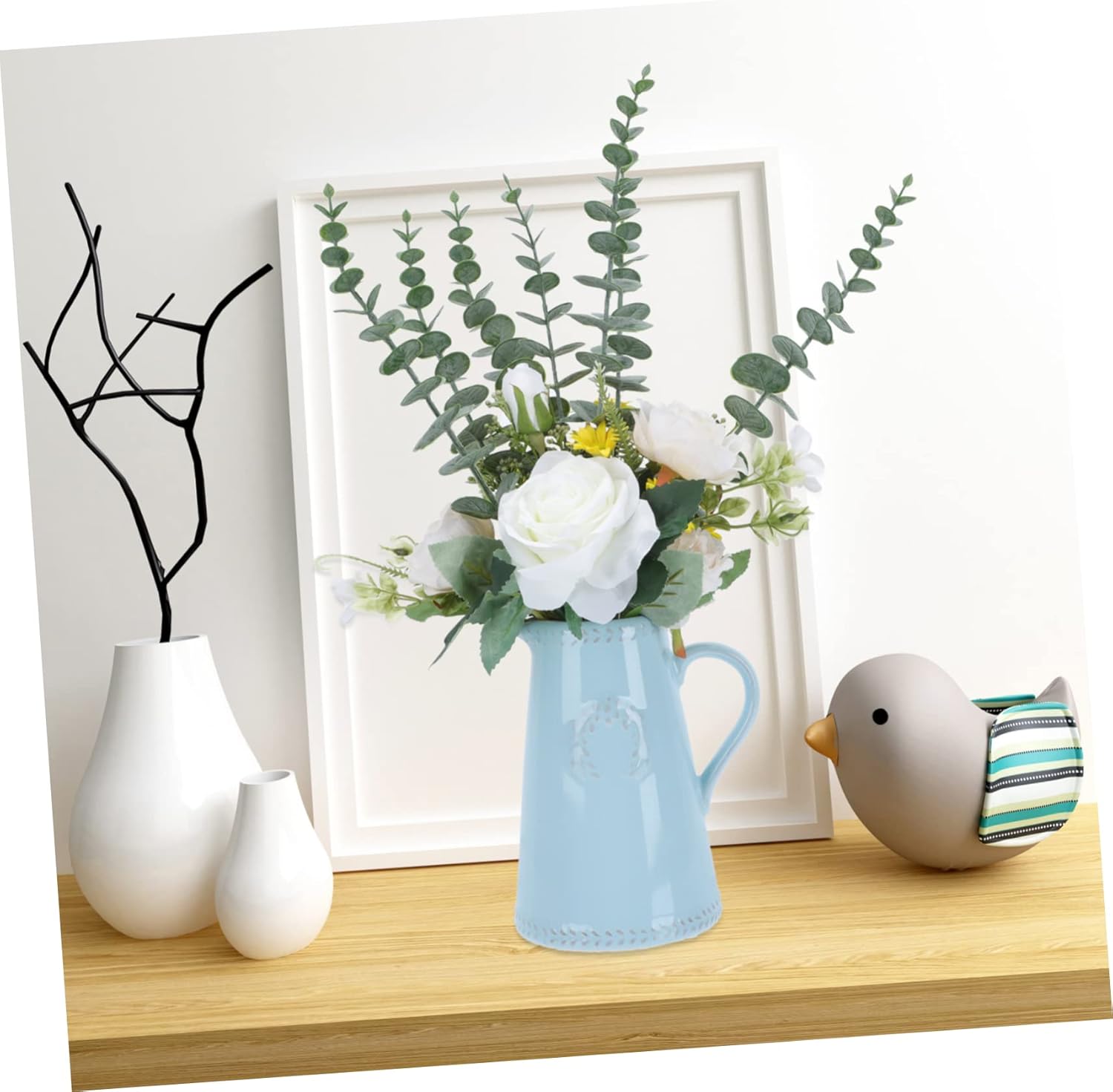 Elegant Blue Flower Vase for Home Decor