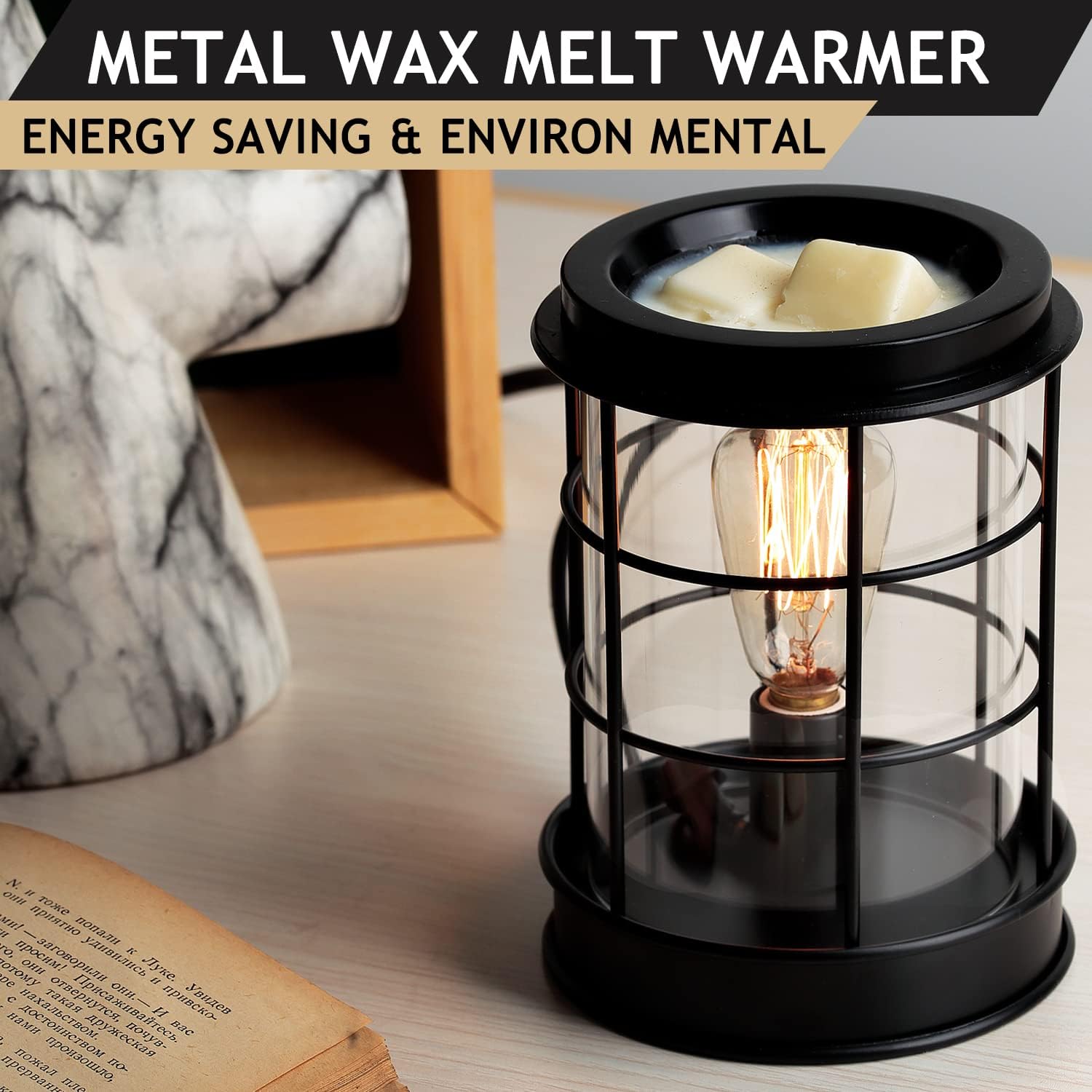 Electric Wax Melt Warmer with Vintage Light Bulbs