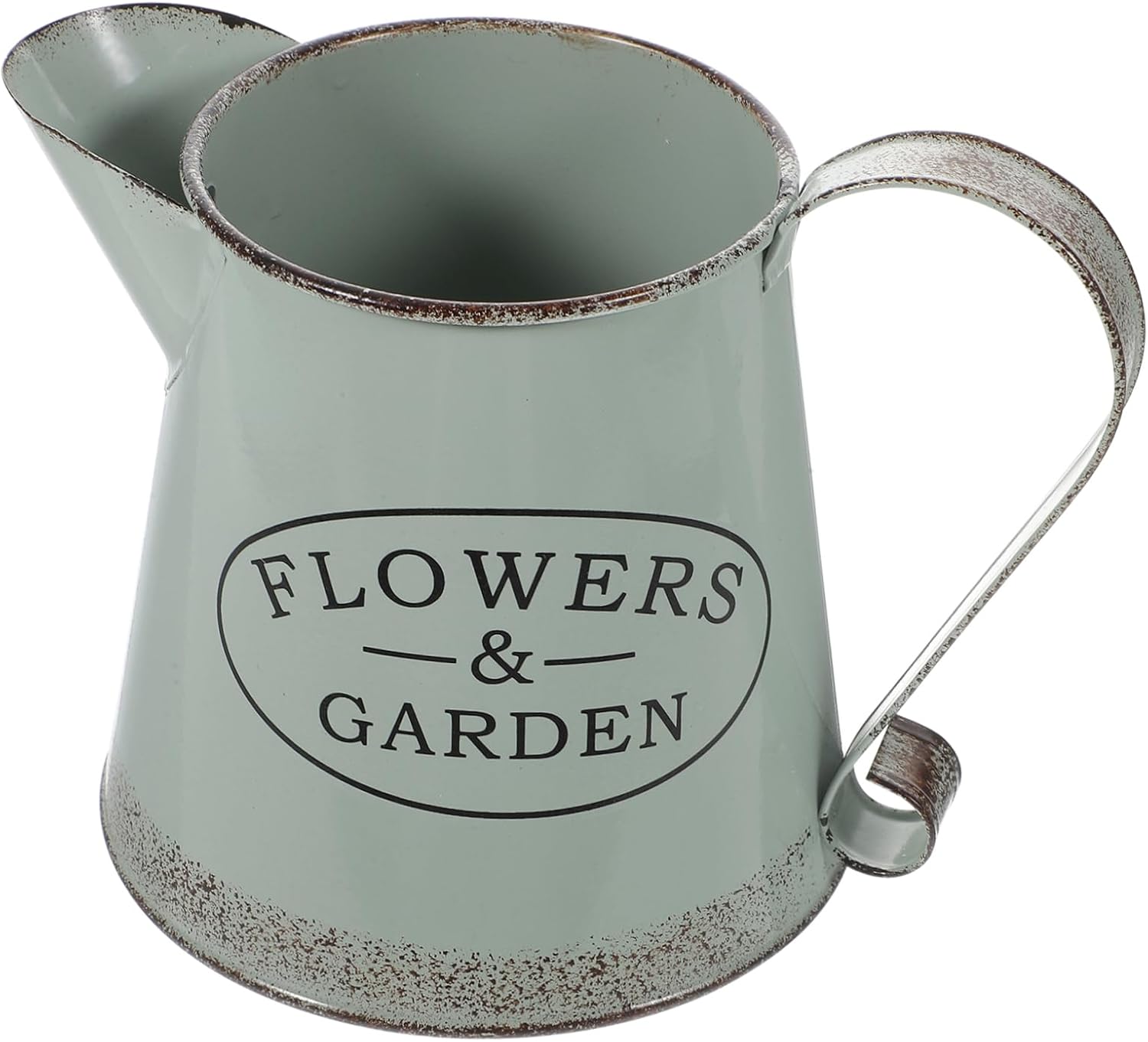 Vintage Iron Flower Pot Wide Mouth Decorative Vase