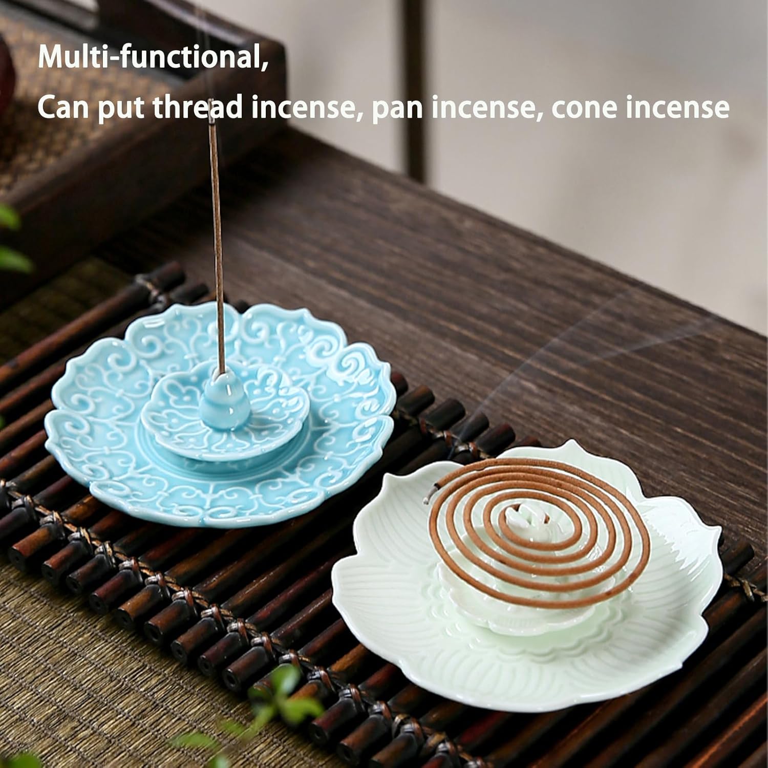 Sengocis Incense Holder for Sticks Ceramic Lotus Burner