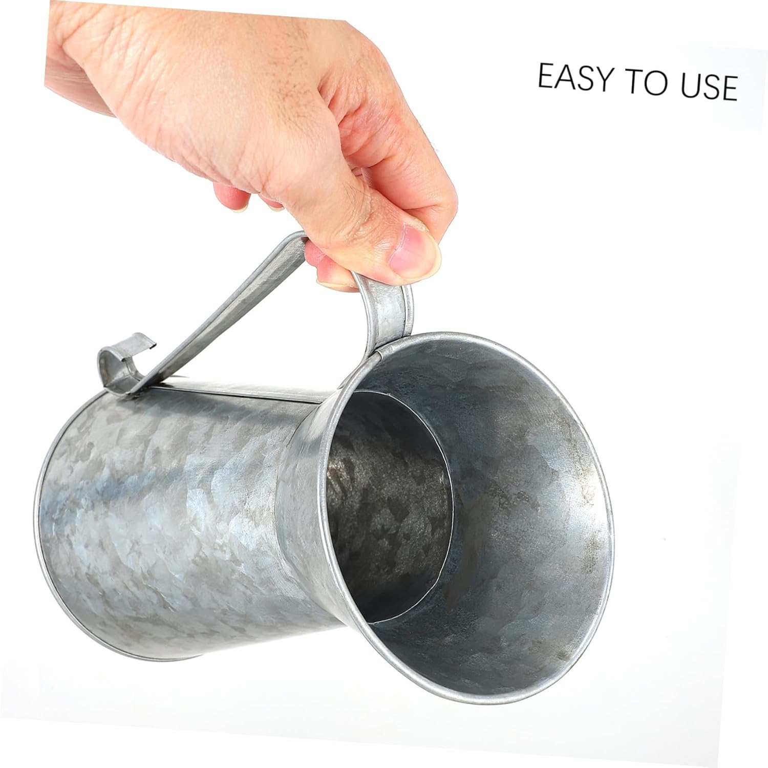 Rustic Iron Flower Vase Vintage Decor Bucket for Home Farmhouse Style Pot